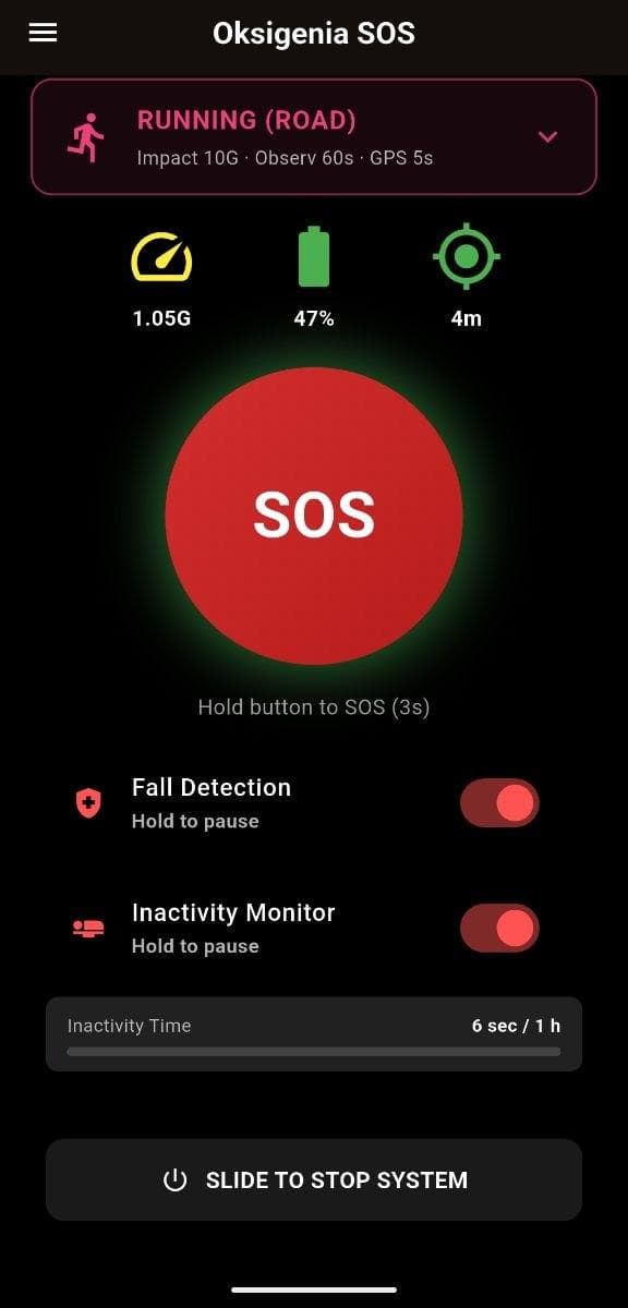Скриншот 1 — Oksigenia SOS