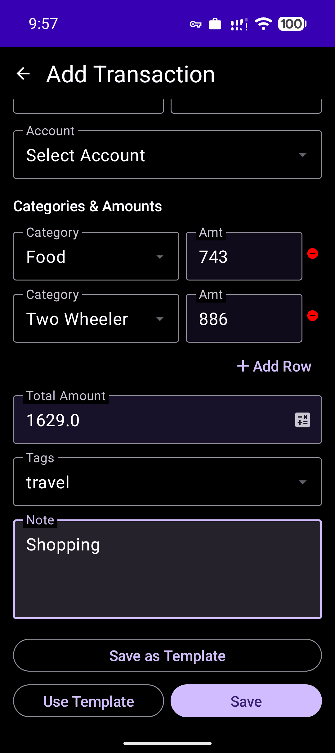 Скриншот 2 — FinTrack - Expense, Money & Finance manager