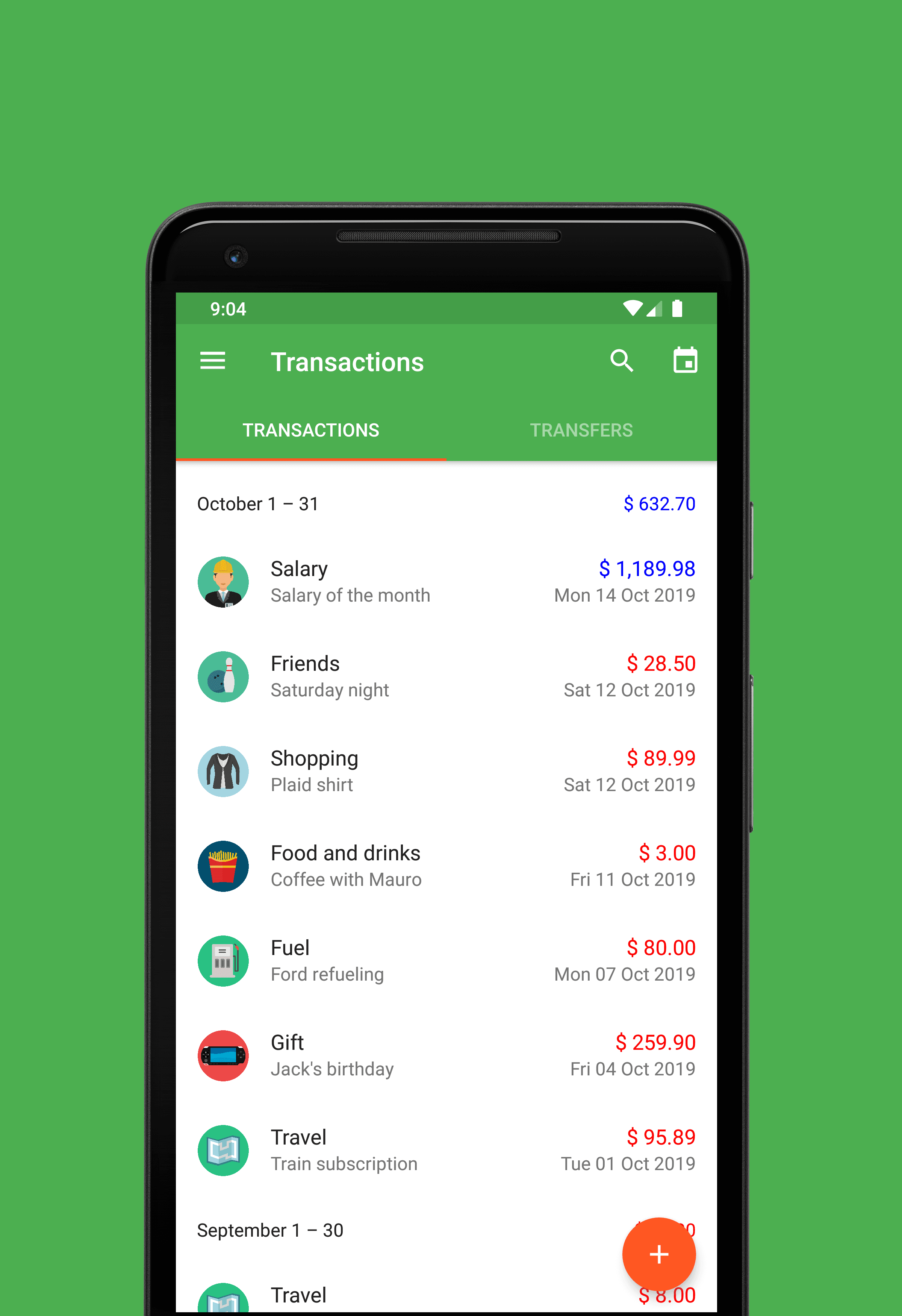 Скриншот 1 — MoneyWallet