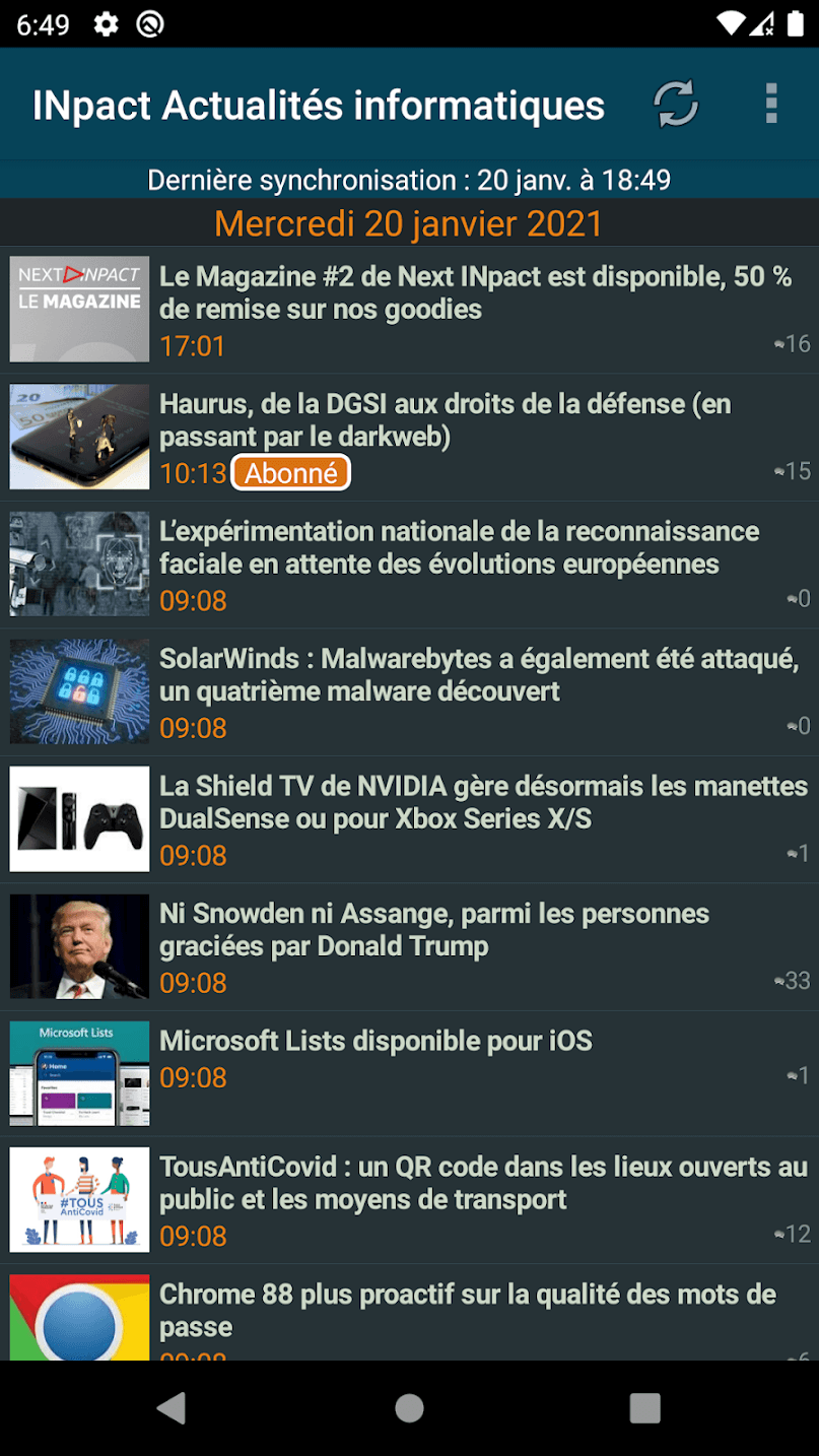 Скриншот 1 — Next Actualités informatiques