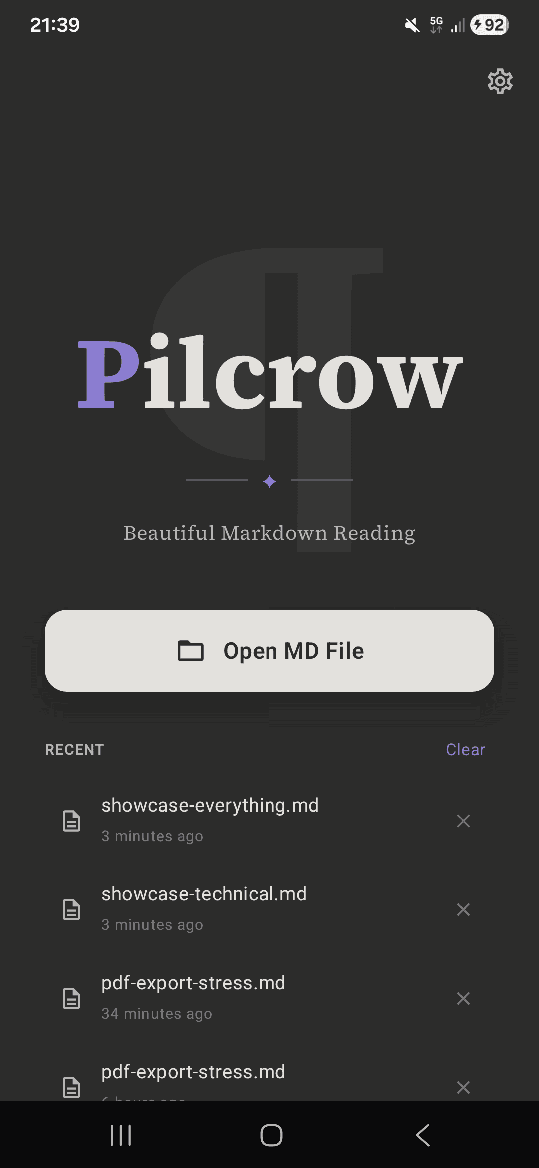 Скриншот 4 — Markdown Reader — Pilcrow
