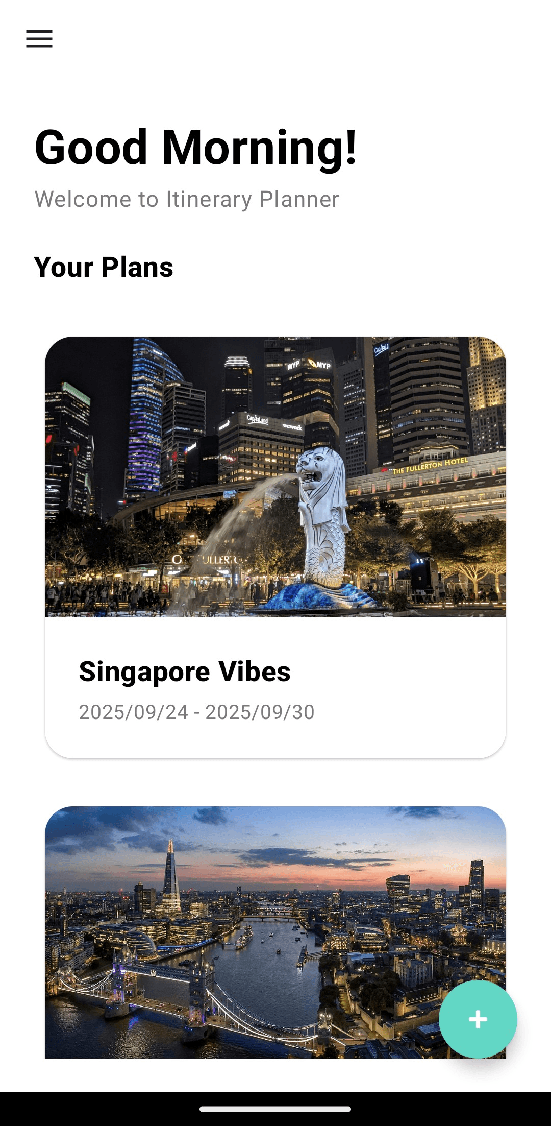 Скриншот 1 — Itinerary Planner