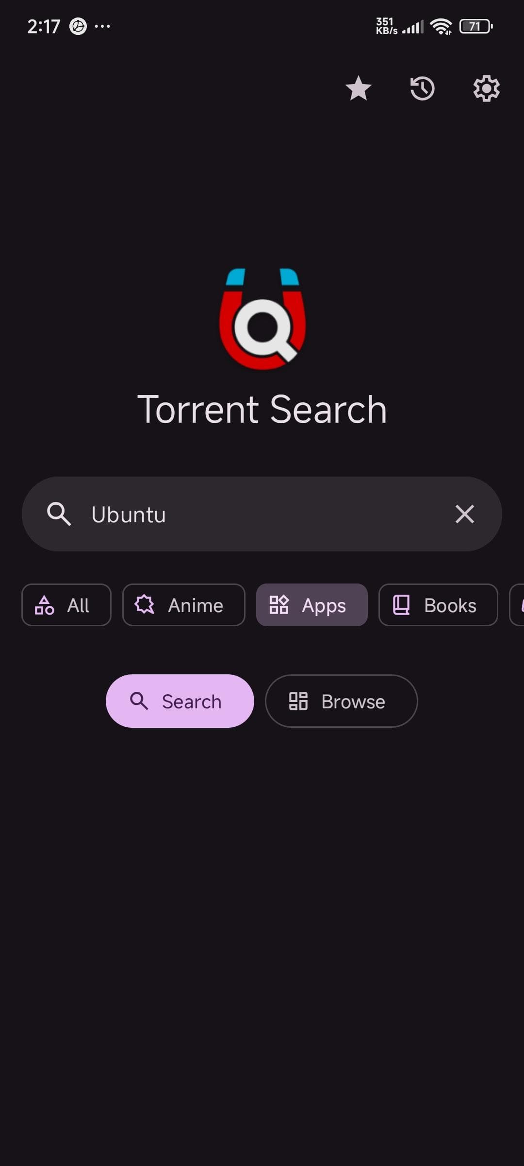 Скриншот 1 — Torrent Search