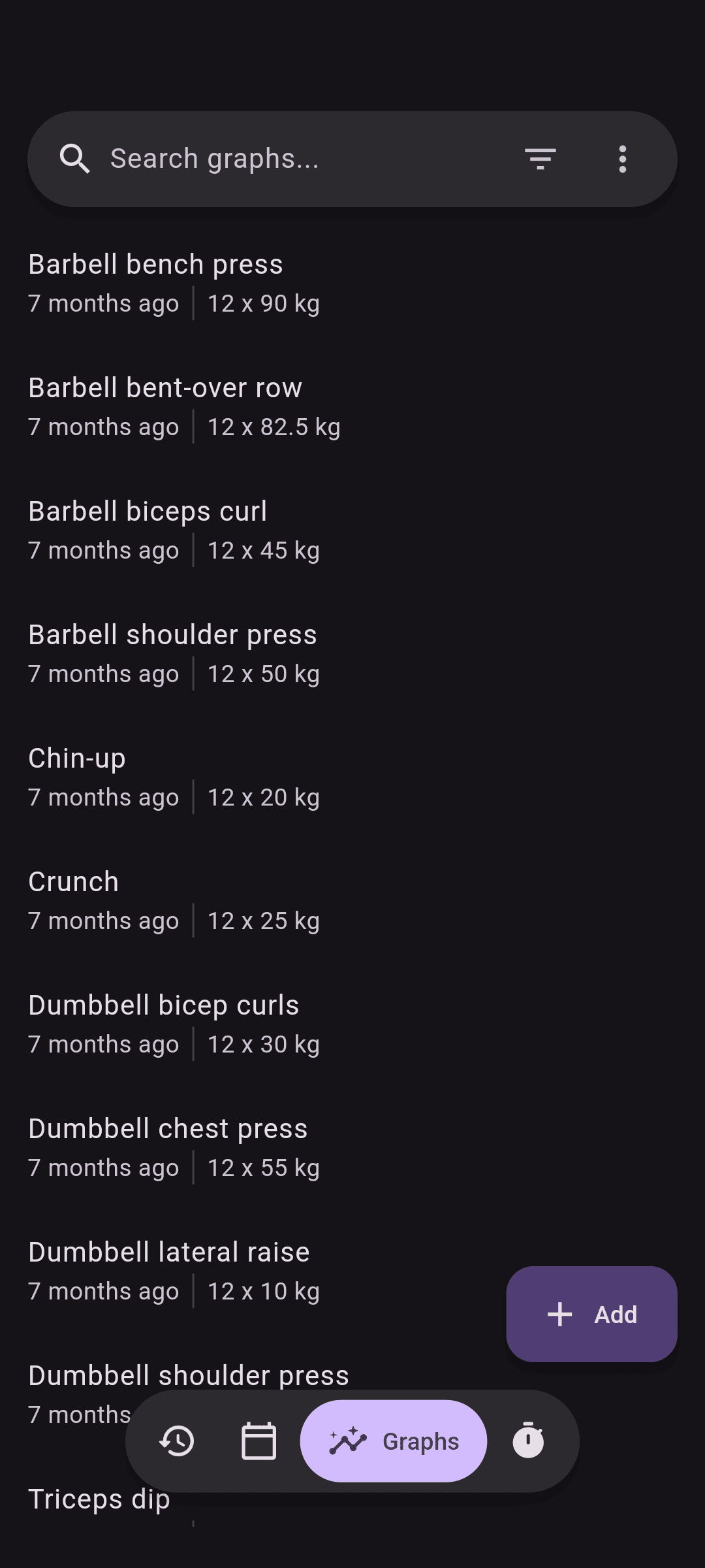Скриншот 2 — Flexify: Gym Workout Log