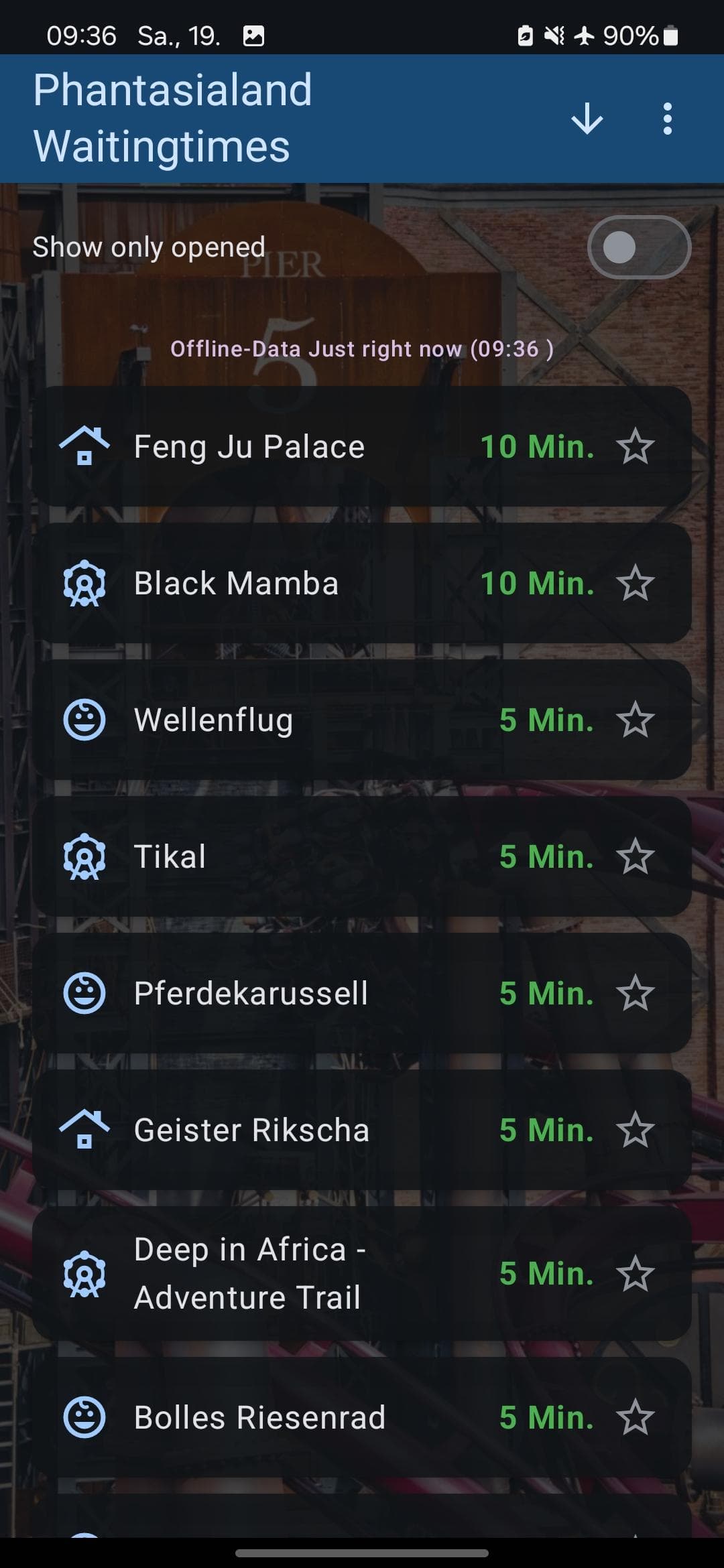 Скриншот 3 — Phantasialand Wait Times