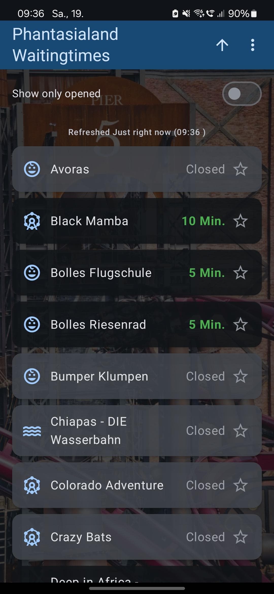 Скриншот 4 — Phantasialand Wait Times