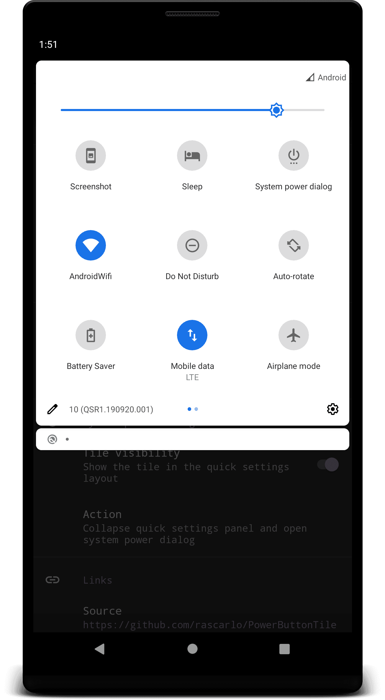 Скриншот 2 — Power Button Tile
