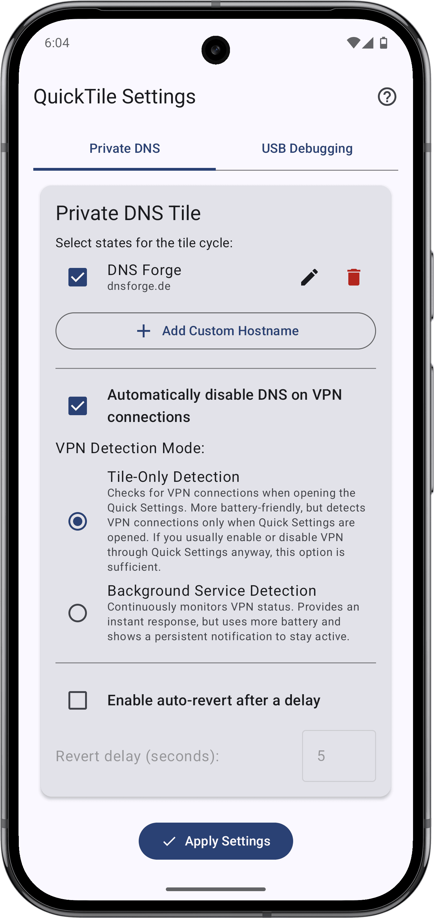 Скриншот 2 — QuickTile Settings