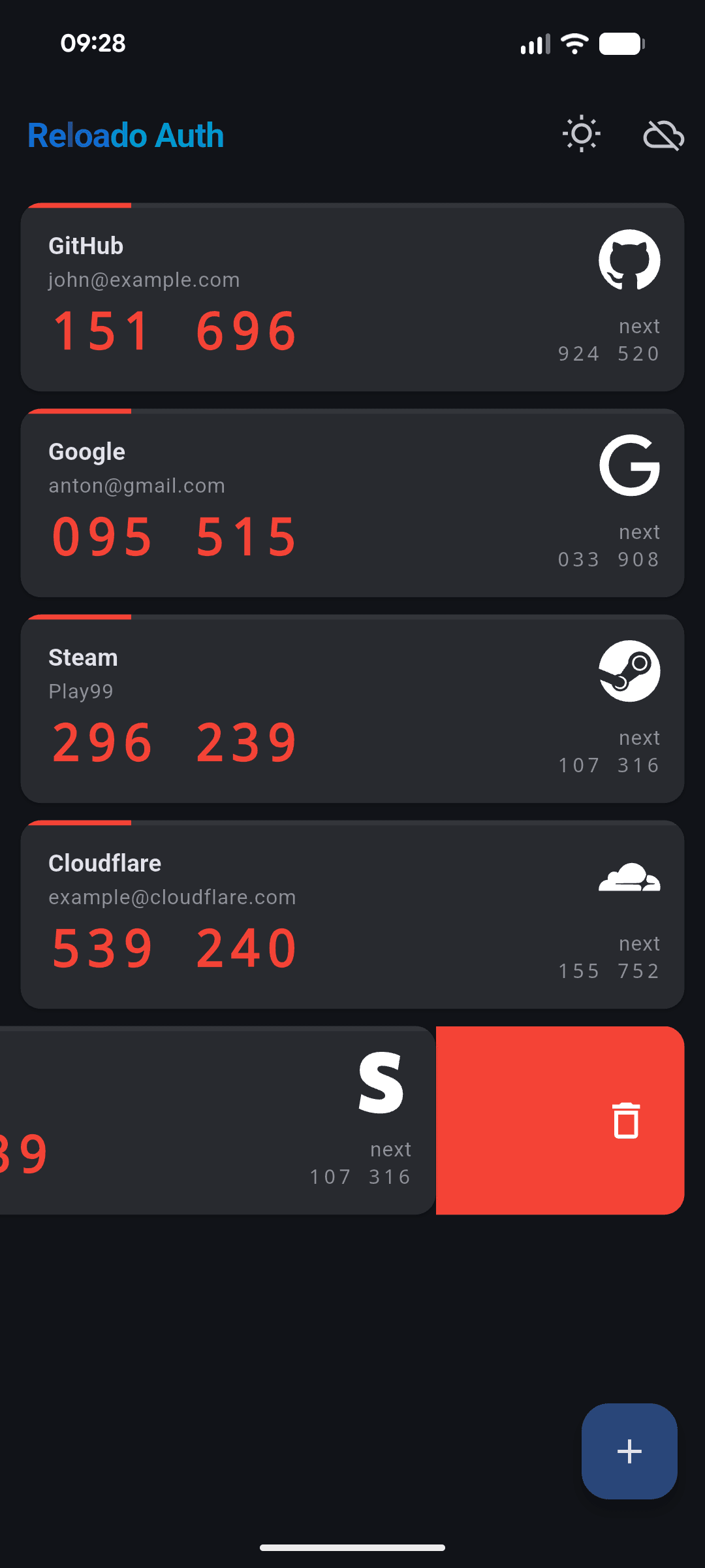 Скриншот 2 — Reloado Auth - 2FA Authenticator