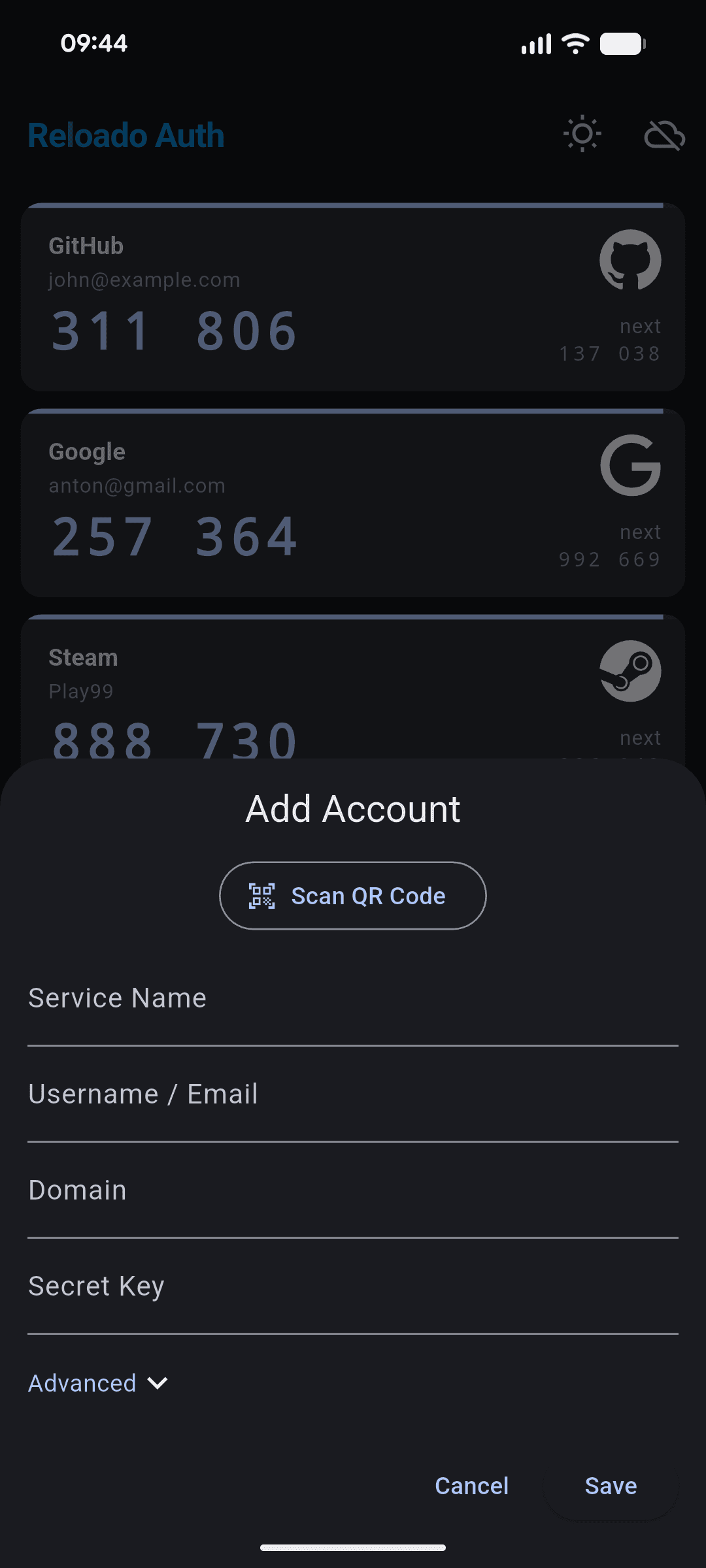Скриншот 3 — Reloado Auth - 2FA Authenticator