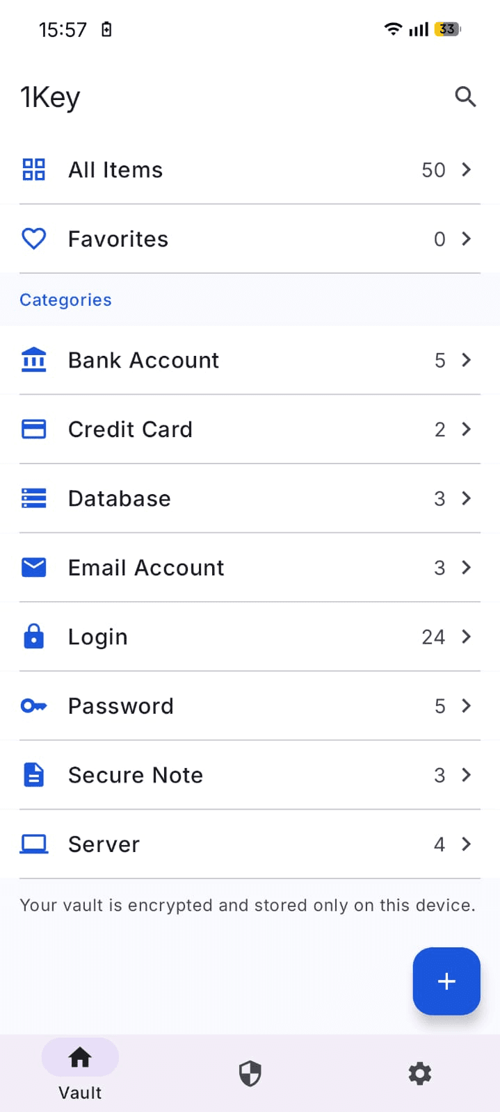 Скриншот 1 — 1Key Password Manager