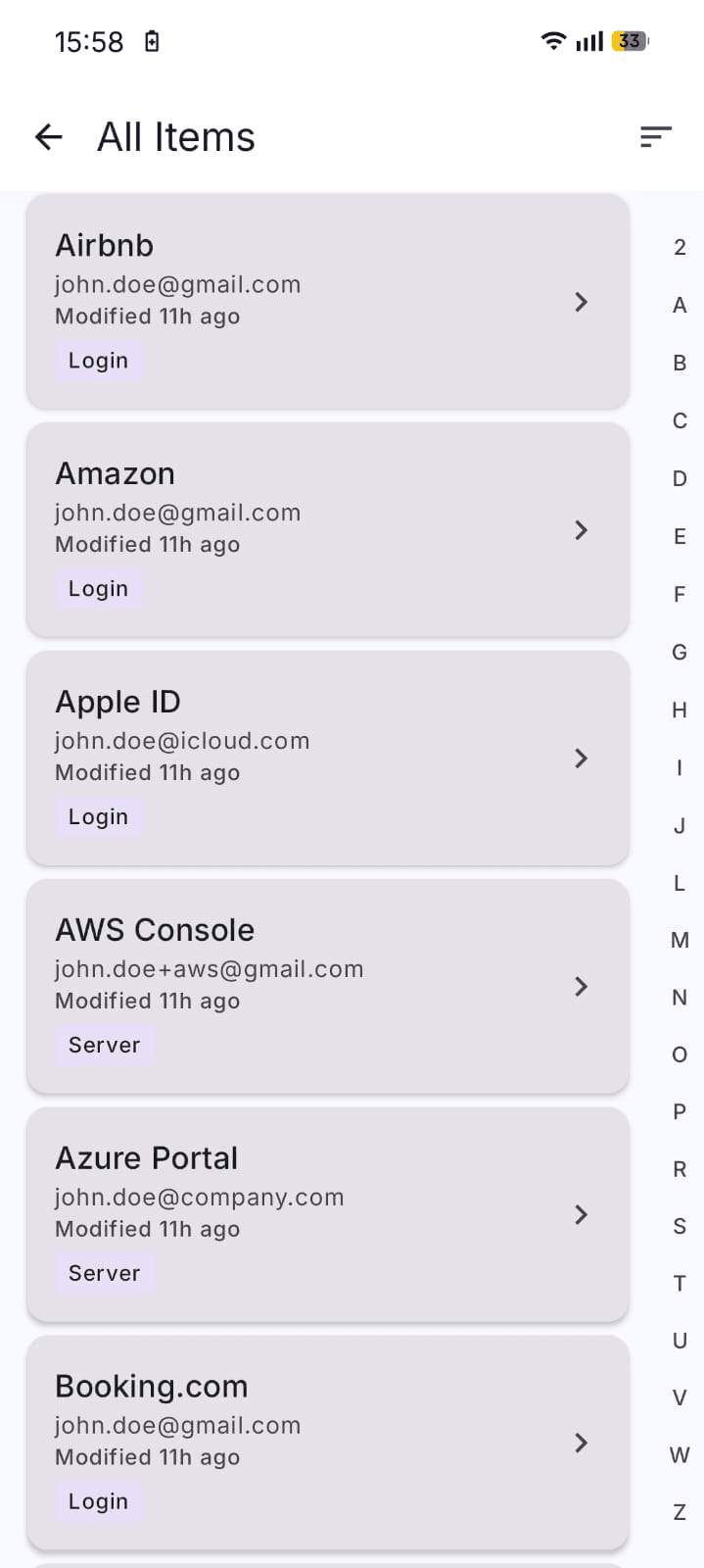 Скриншот 2 — 1Key Password Manager