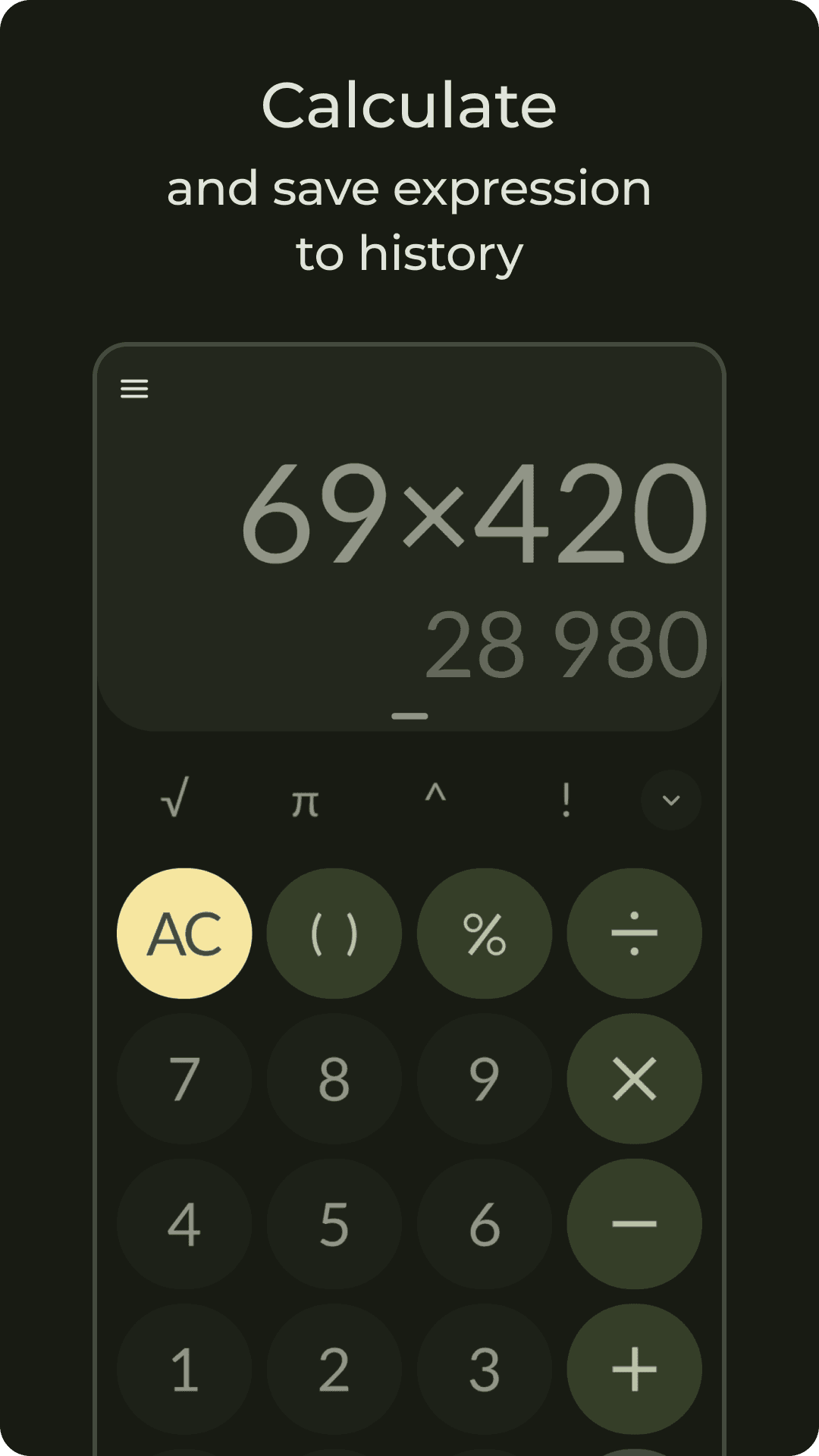Скриншот 1 — Unitto — calculator and unit converter