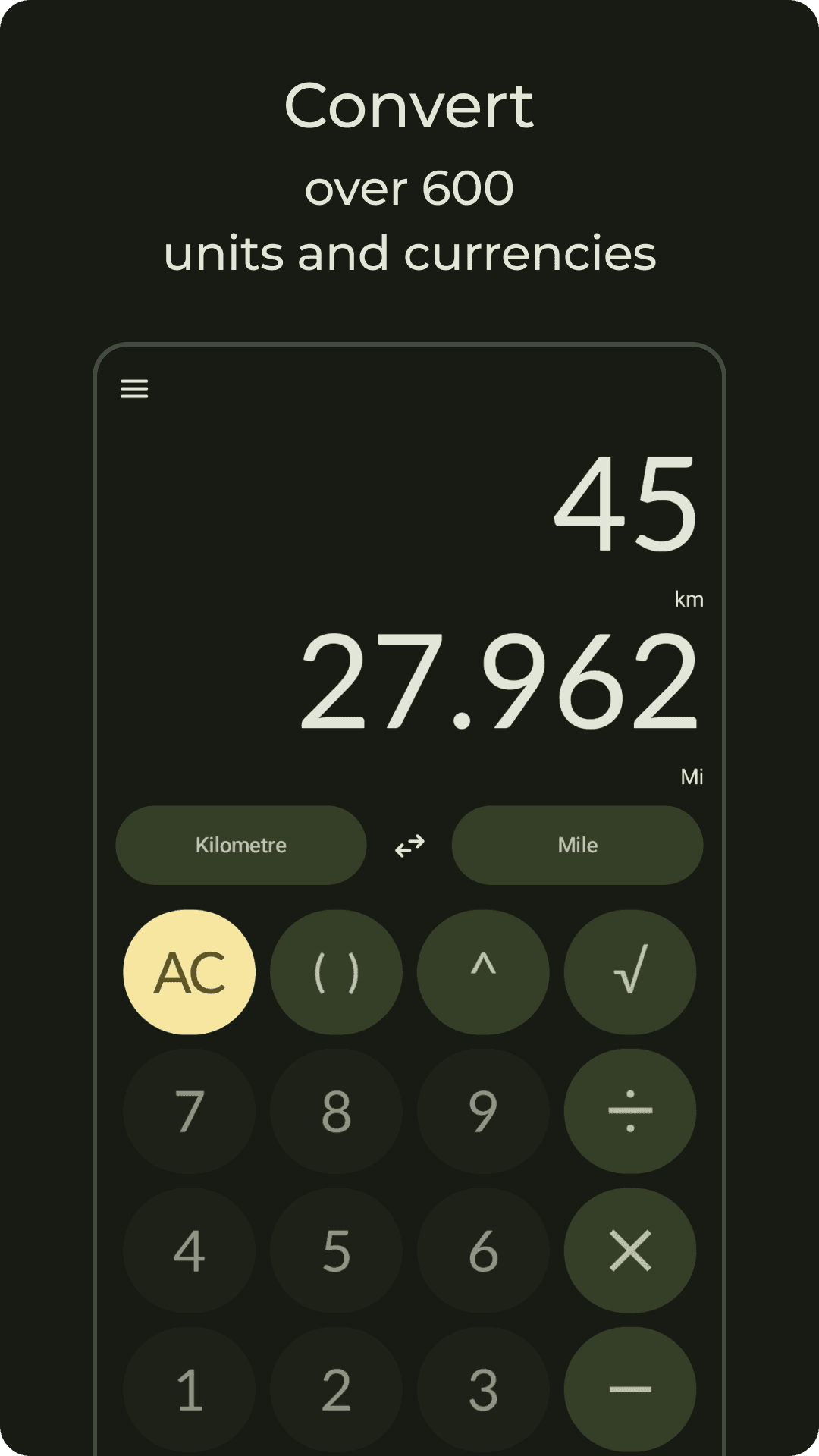 Скриншот 2 — Unitto — calculator and unit converter