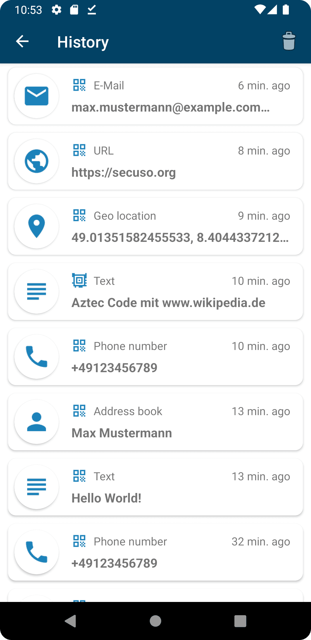 Скриншот 3 — Сканер QR кодов (PFA)