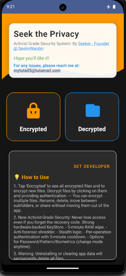 Скриншот 1 — SeekPrivacy