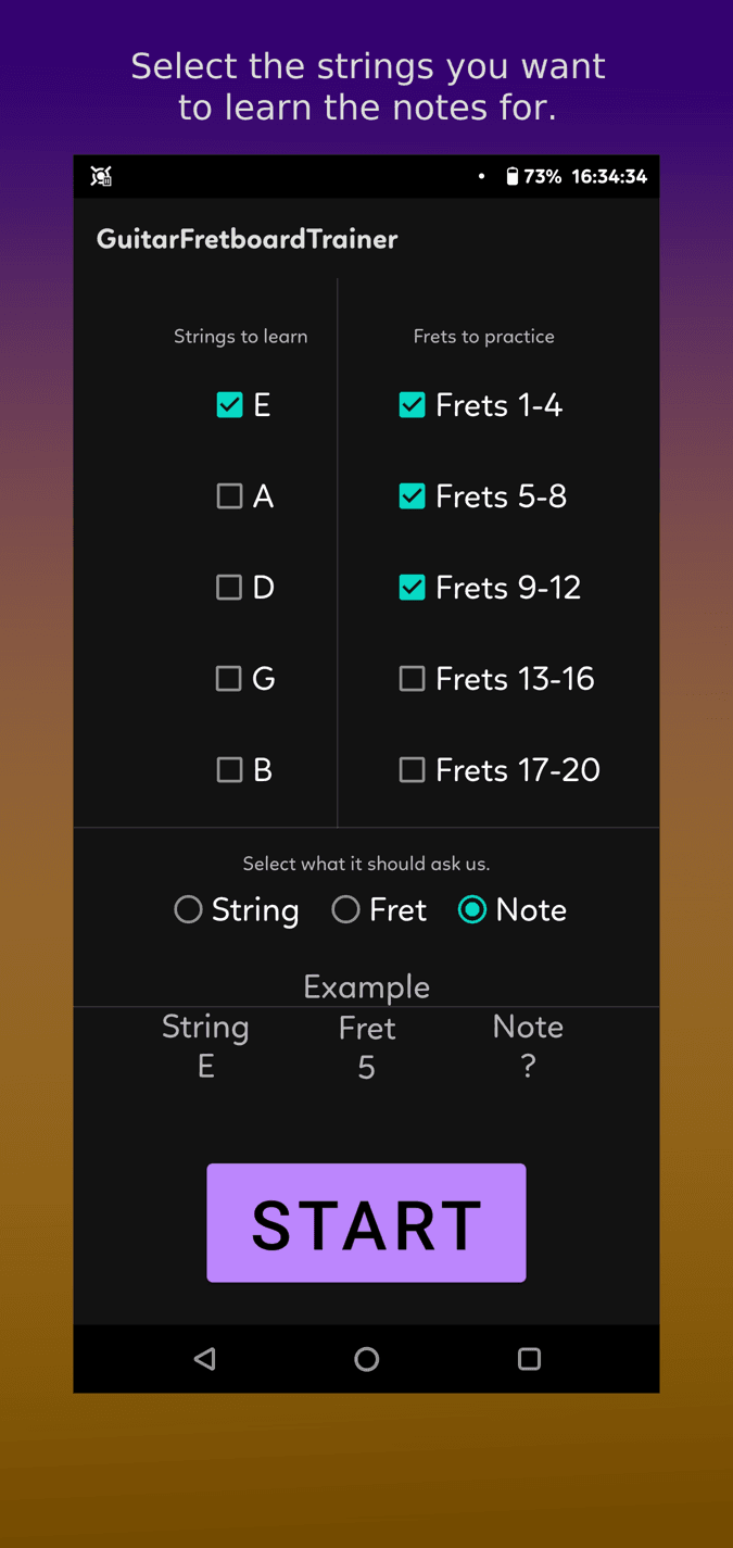 Скриншот 1 — GuitarFretboardTrainer