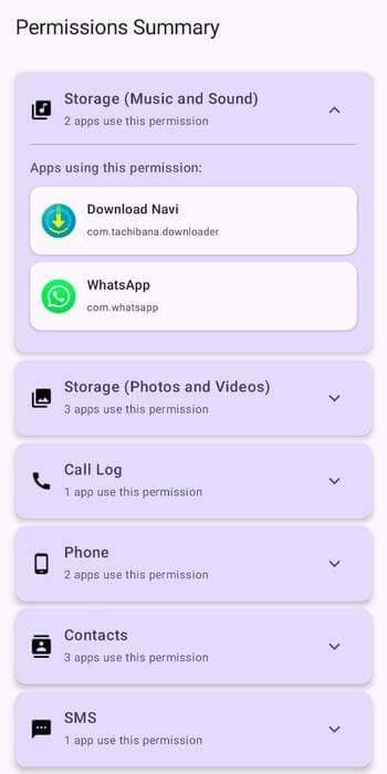 Скриншот 1 — Permissions Summary