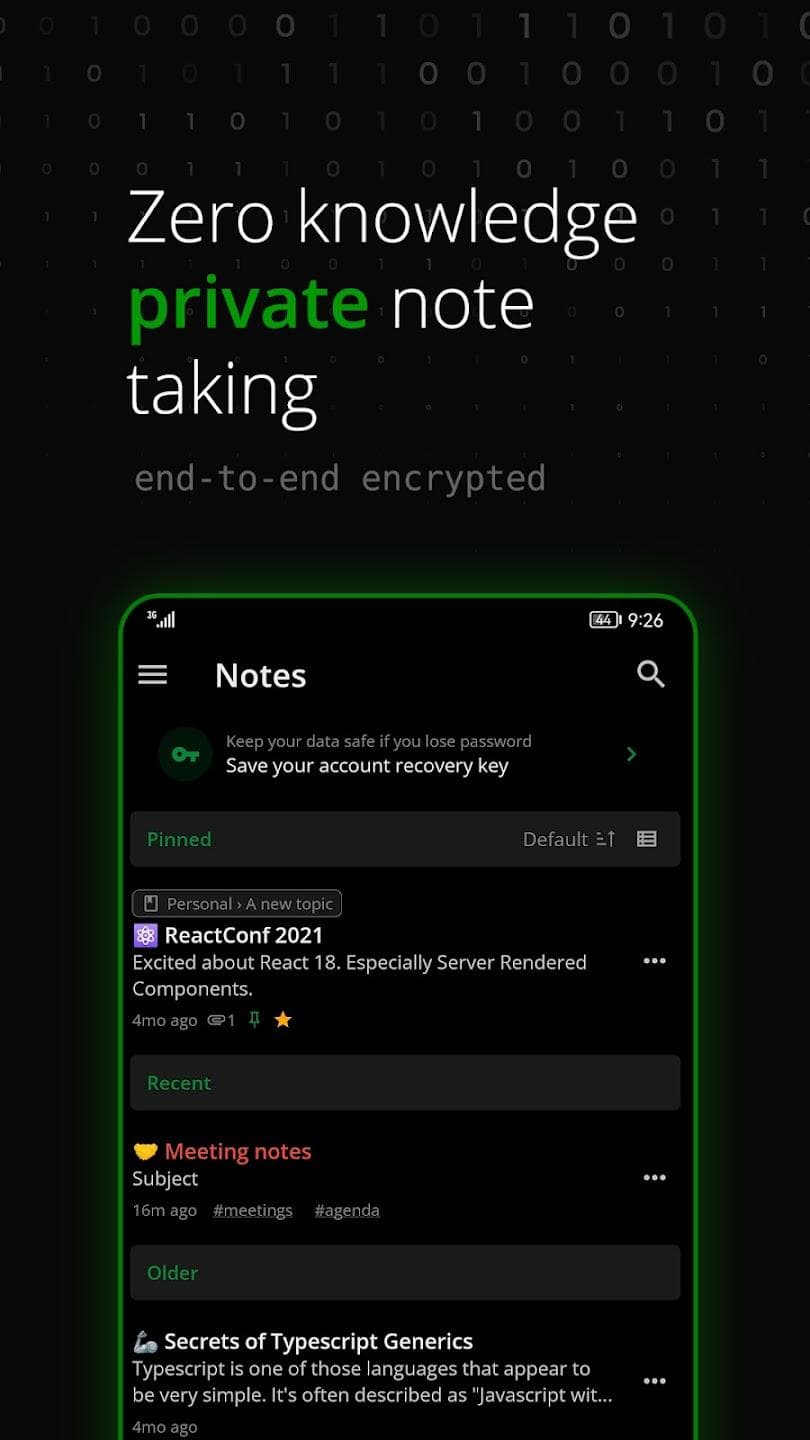 Скриншот 1 — Notesnook - Private notes app