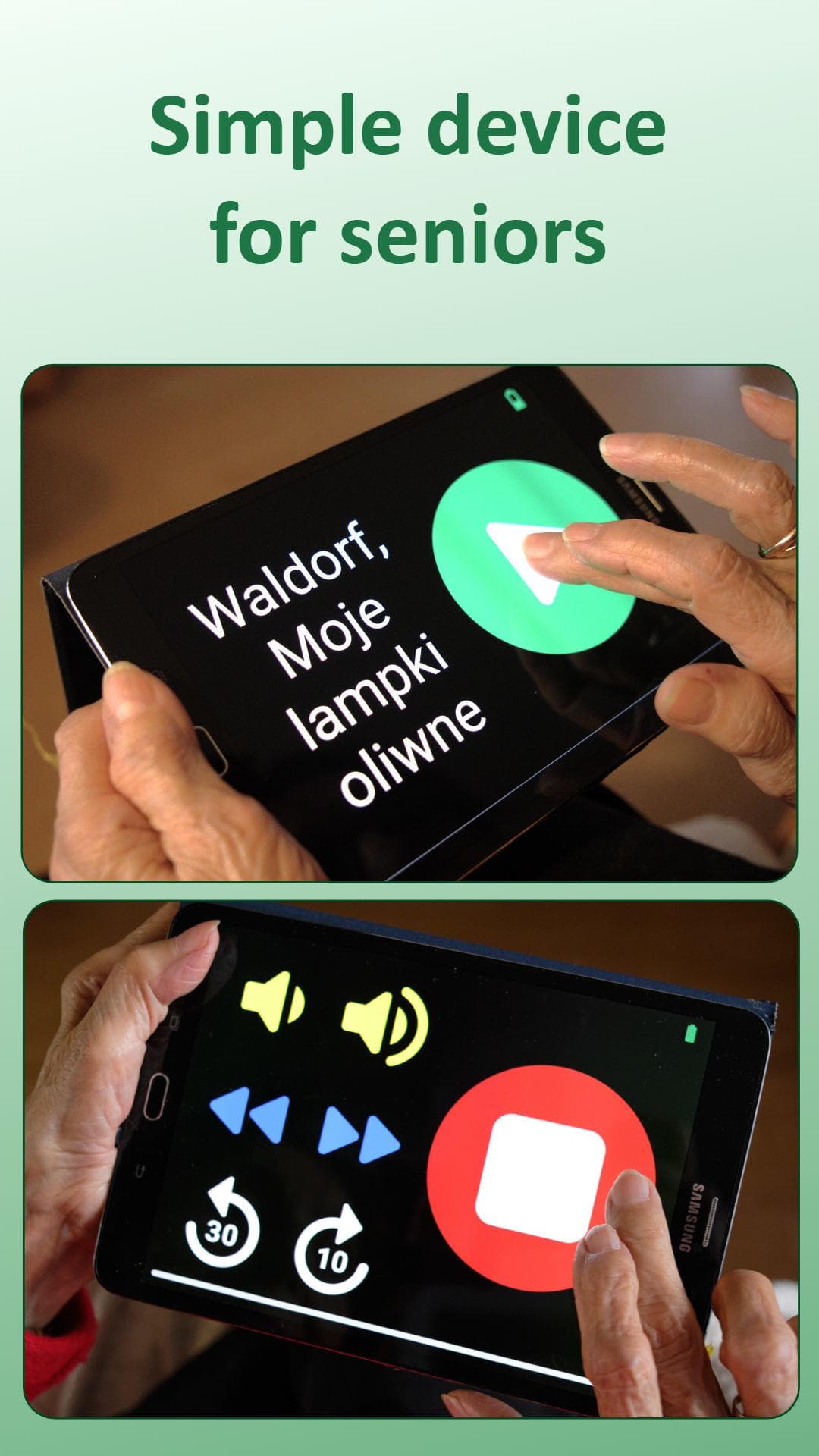 Скриншот 1 — Homer Audio Player for Seniors