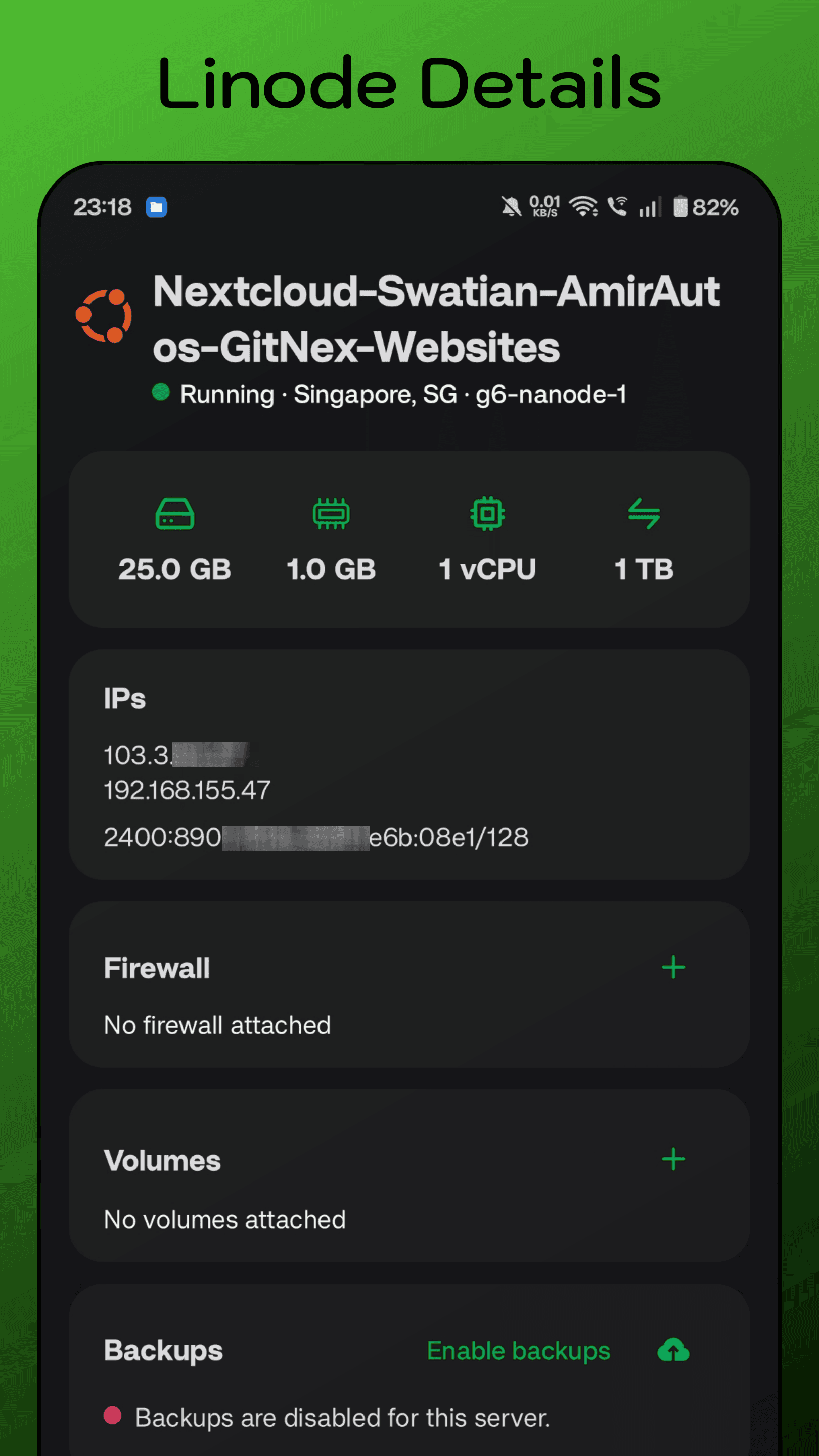 Скриншот 5 — NexNode for Linode Cloud