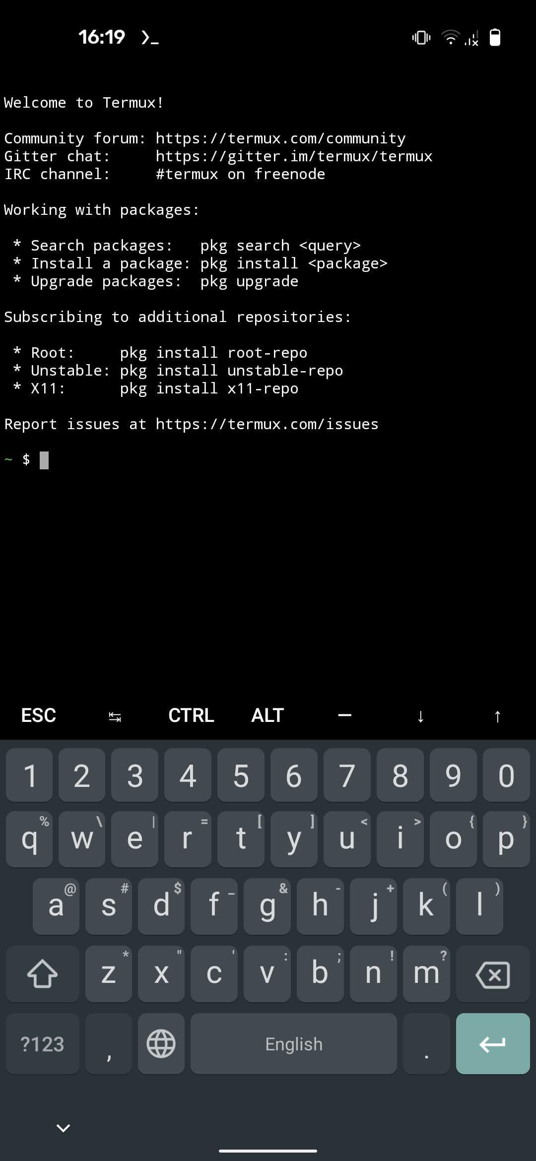 Скриншот 1 — Termux