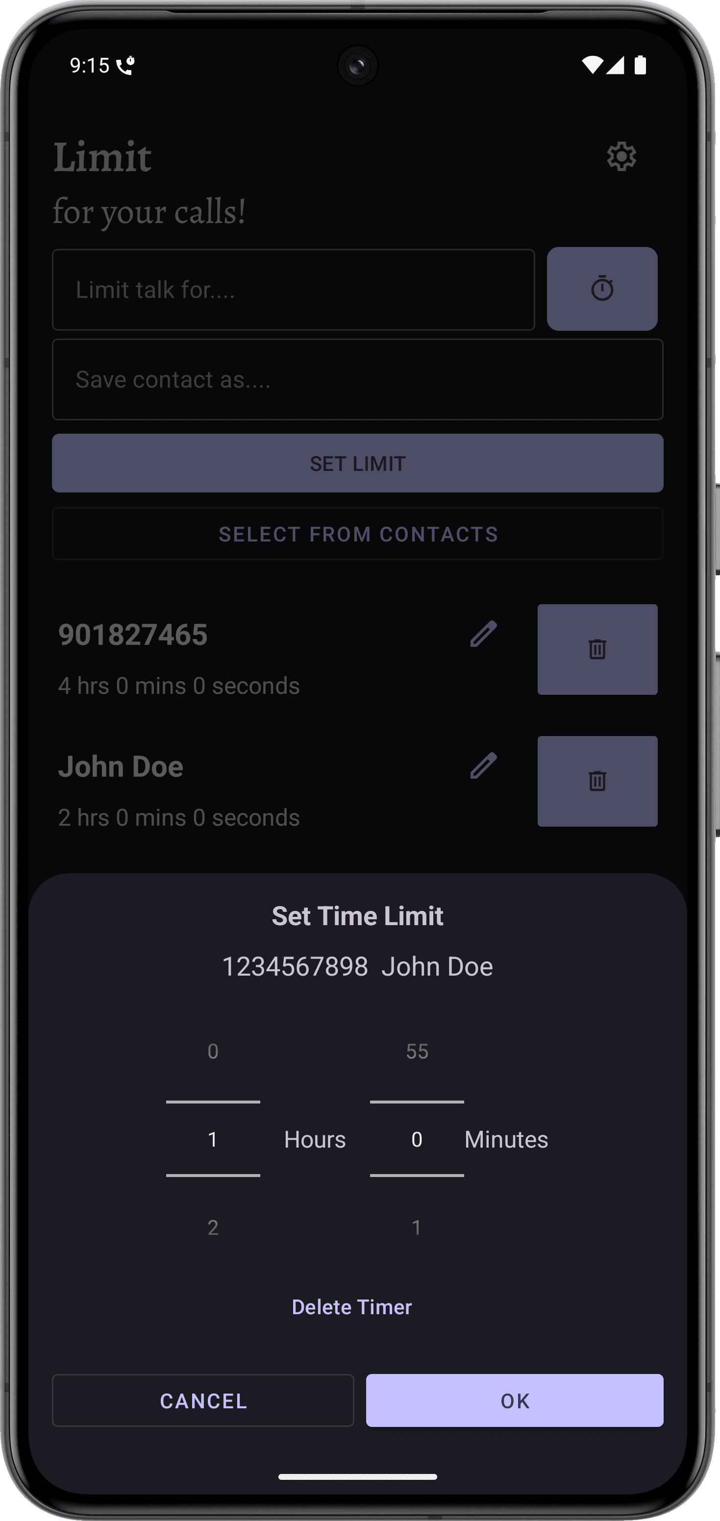Скриншот 5 — Call Limiter