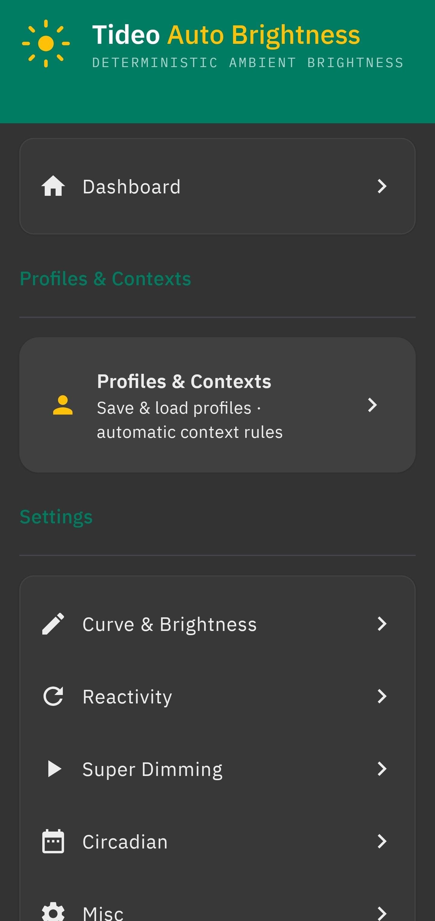 Скриншот 4 — Tideo Auto Brightness
