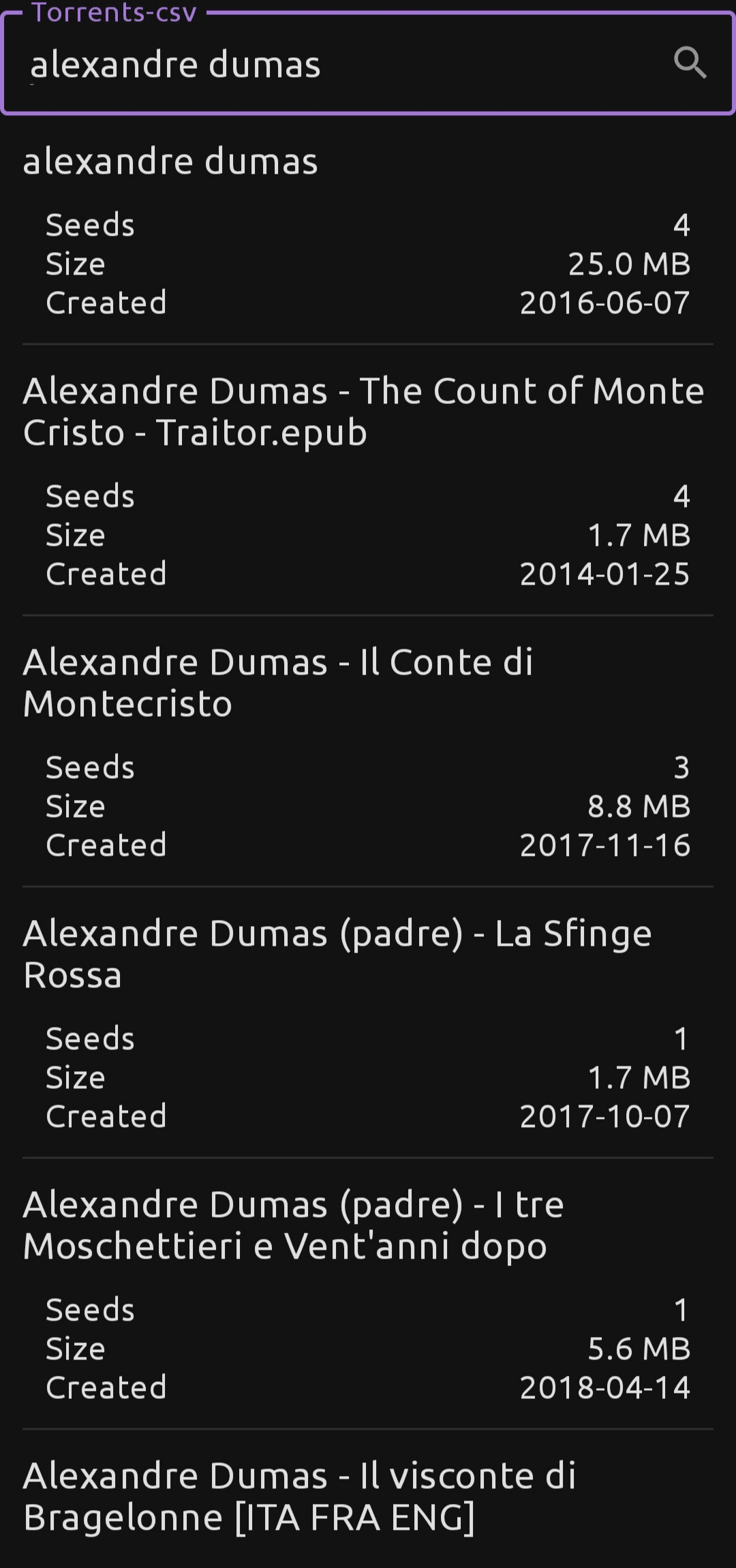 Скриншот 1 — Torrents-csv-android