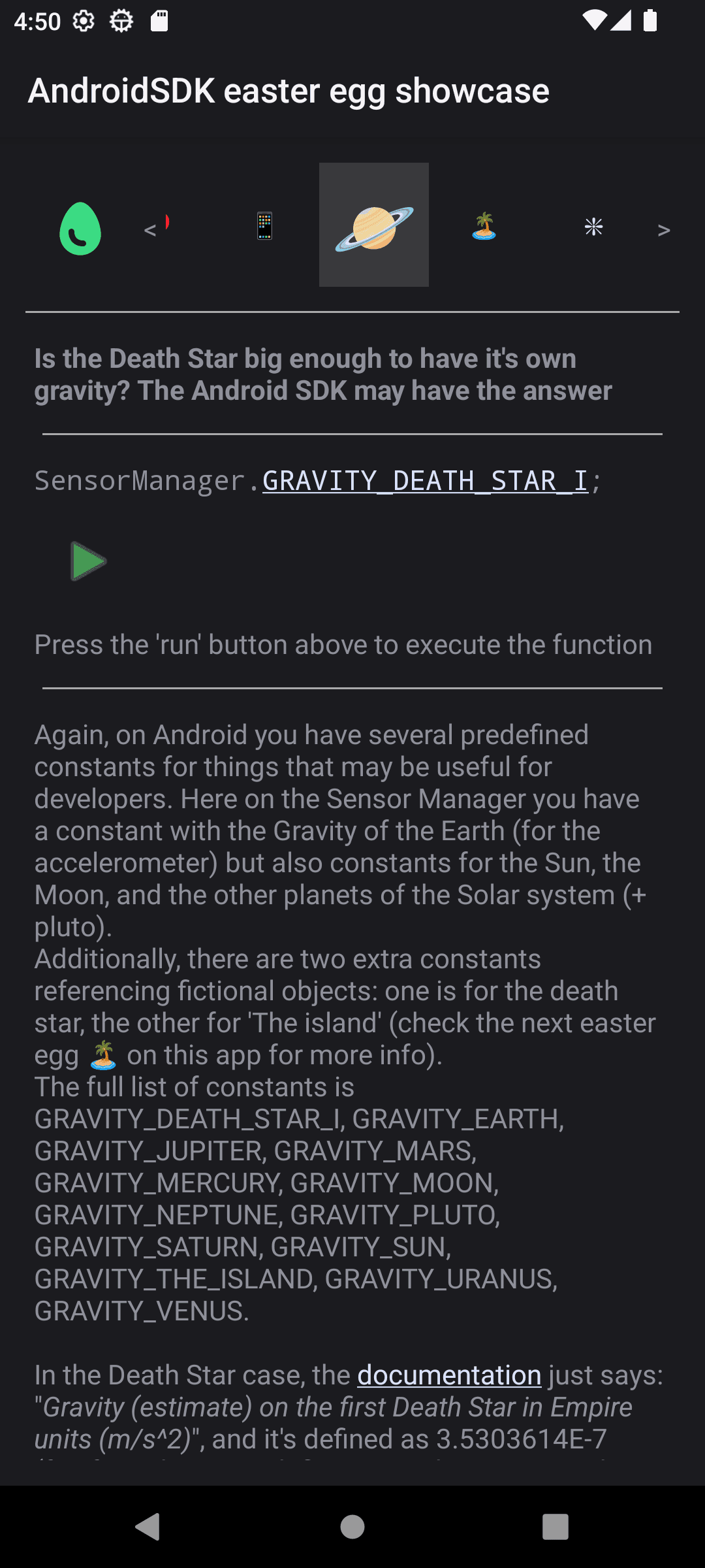 Скриншот 4 — AndroidSDK easter egg showcase