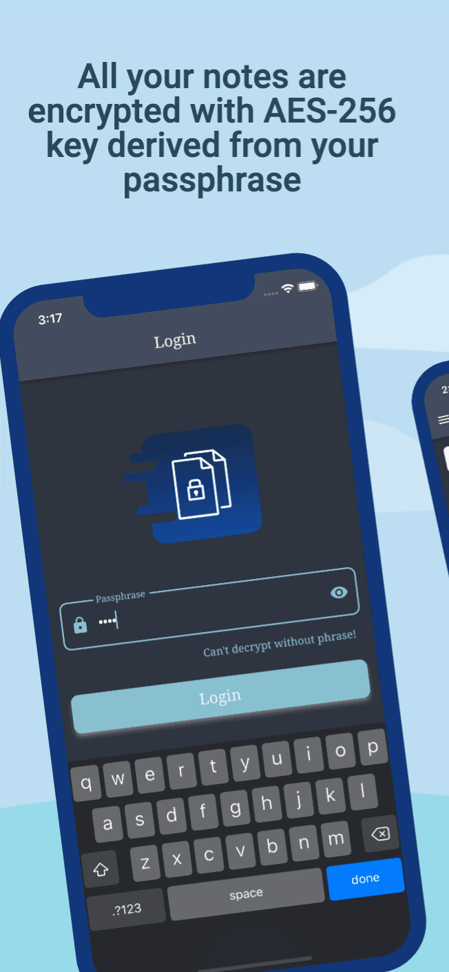 Скриншот 1 — Safe Notes - Encrypted Notepad