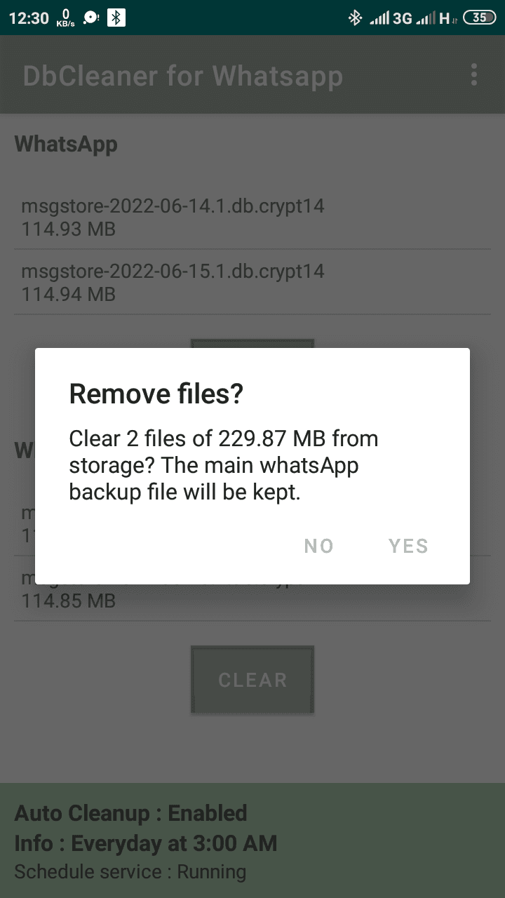 Скриншот 2 — DbCleaner for Whatsapp