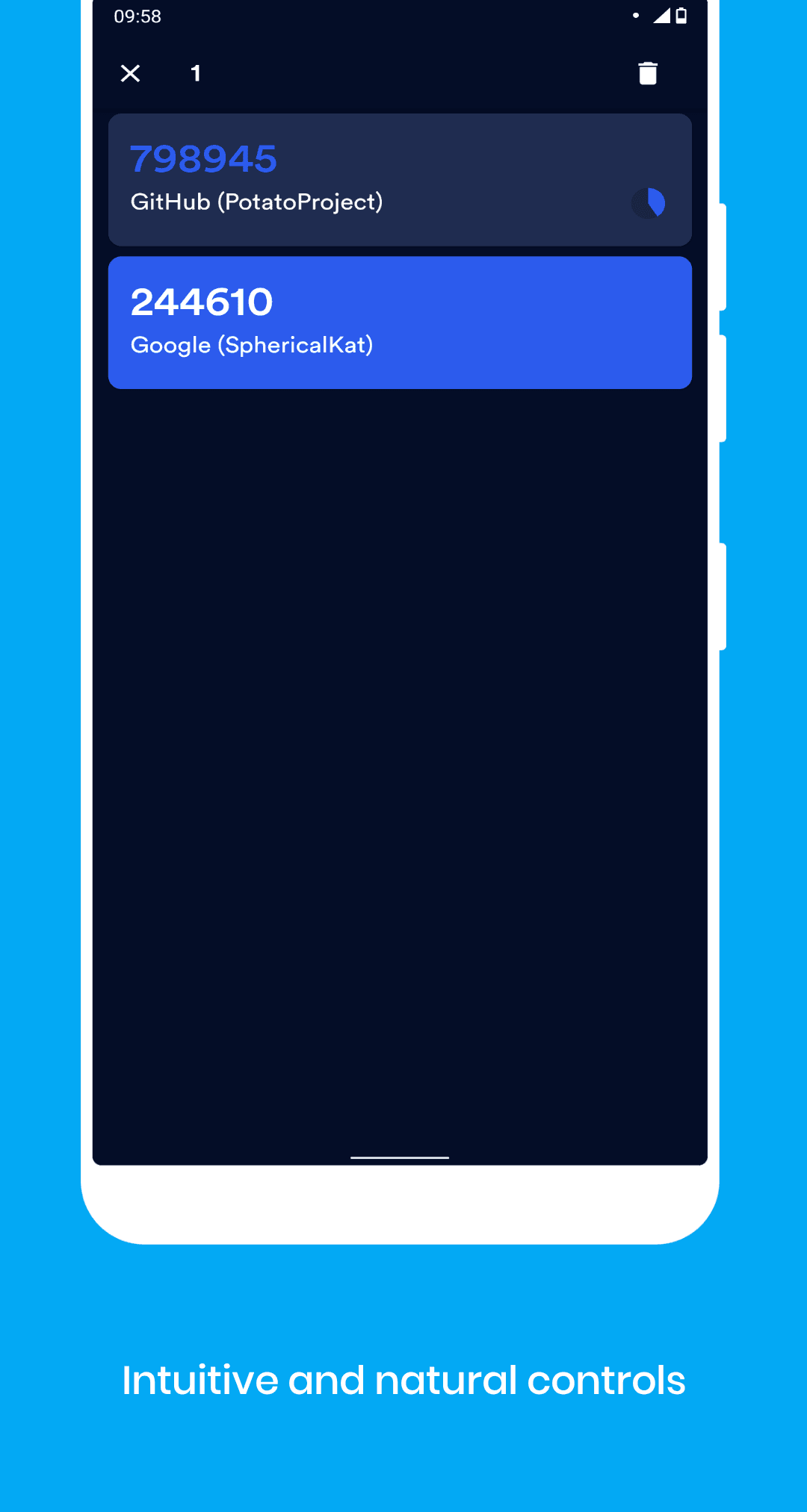 Скриншот 1 — Secur: Cross-platform 2FA client