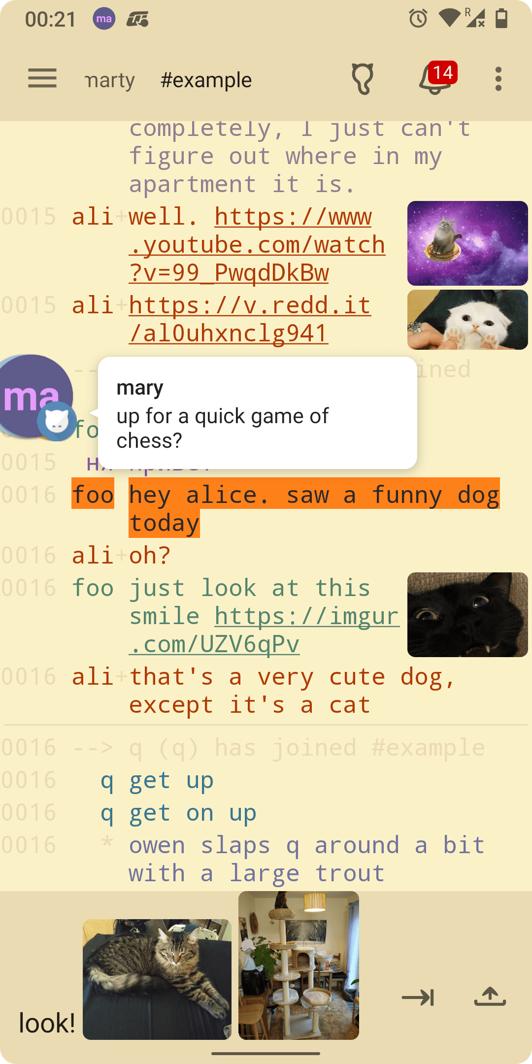 Скриншот 1 — Weechat-Android