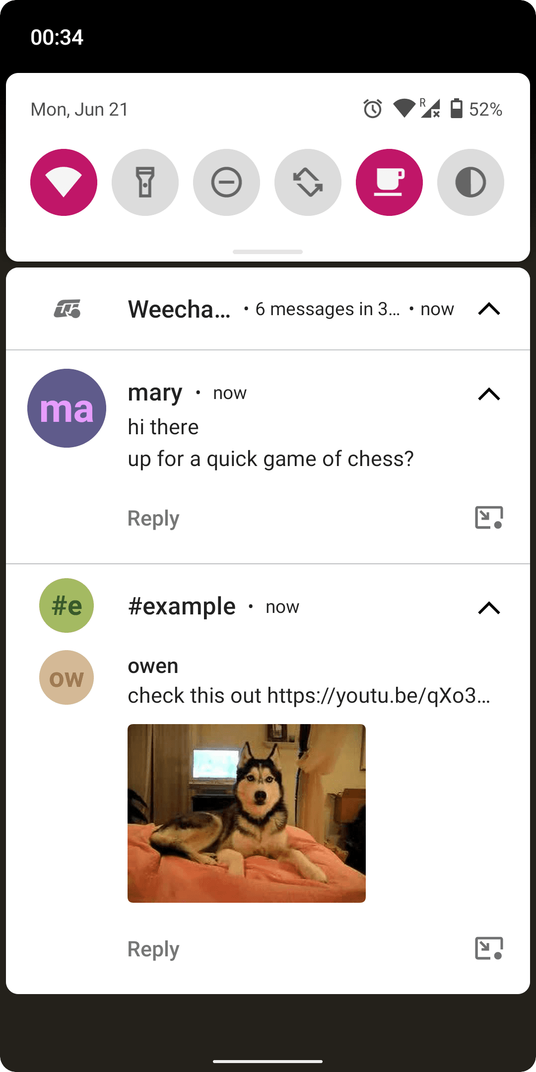 Скриншот 4 — Weechat-Android
