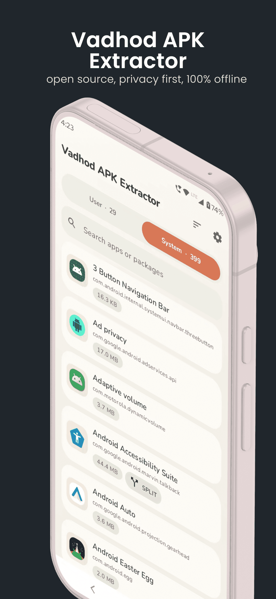 Скриншот 1 — Vadhod APK Extractor