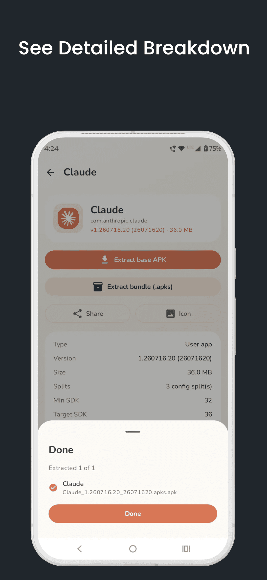 Скриншот 5 — Vadhod APK Extractor