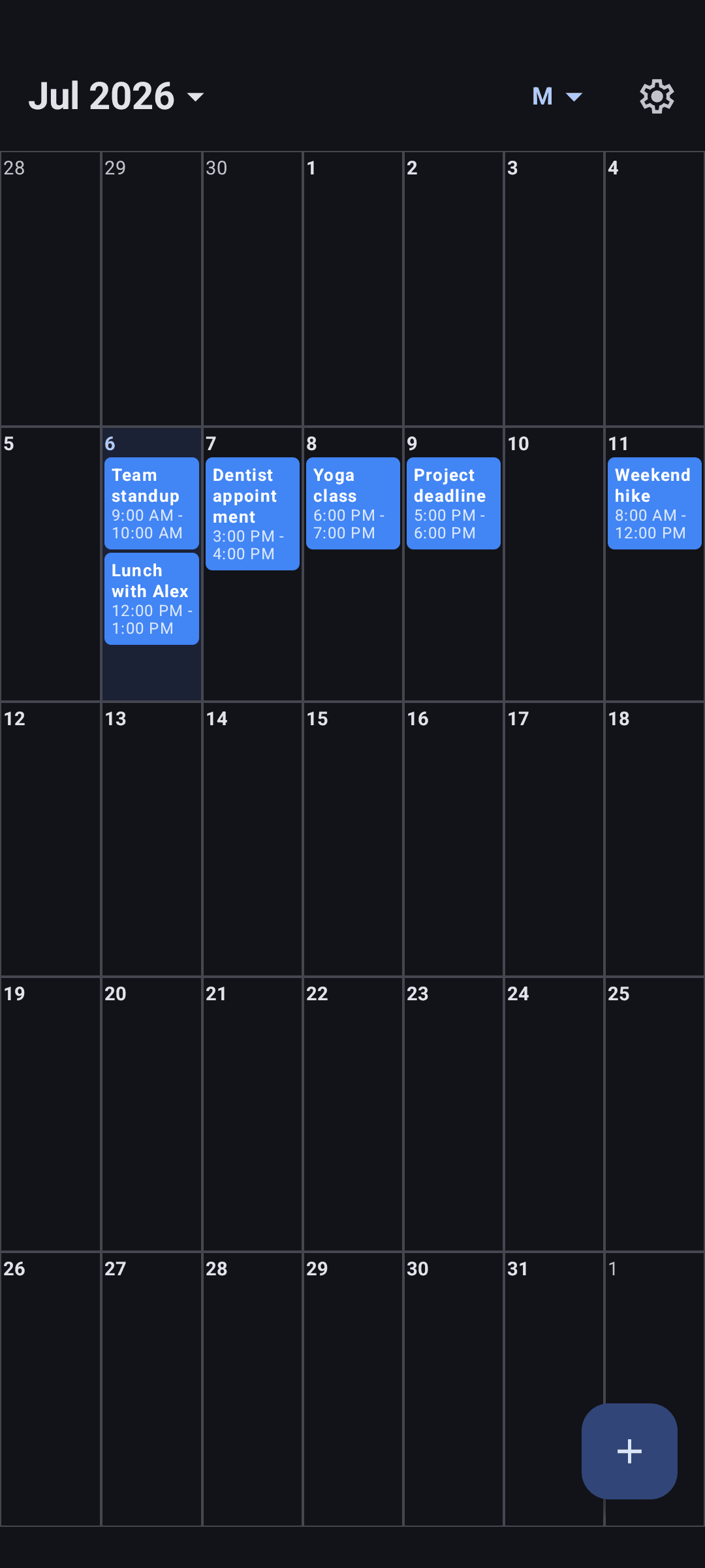 Скриншот 1 — MA Calendar