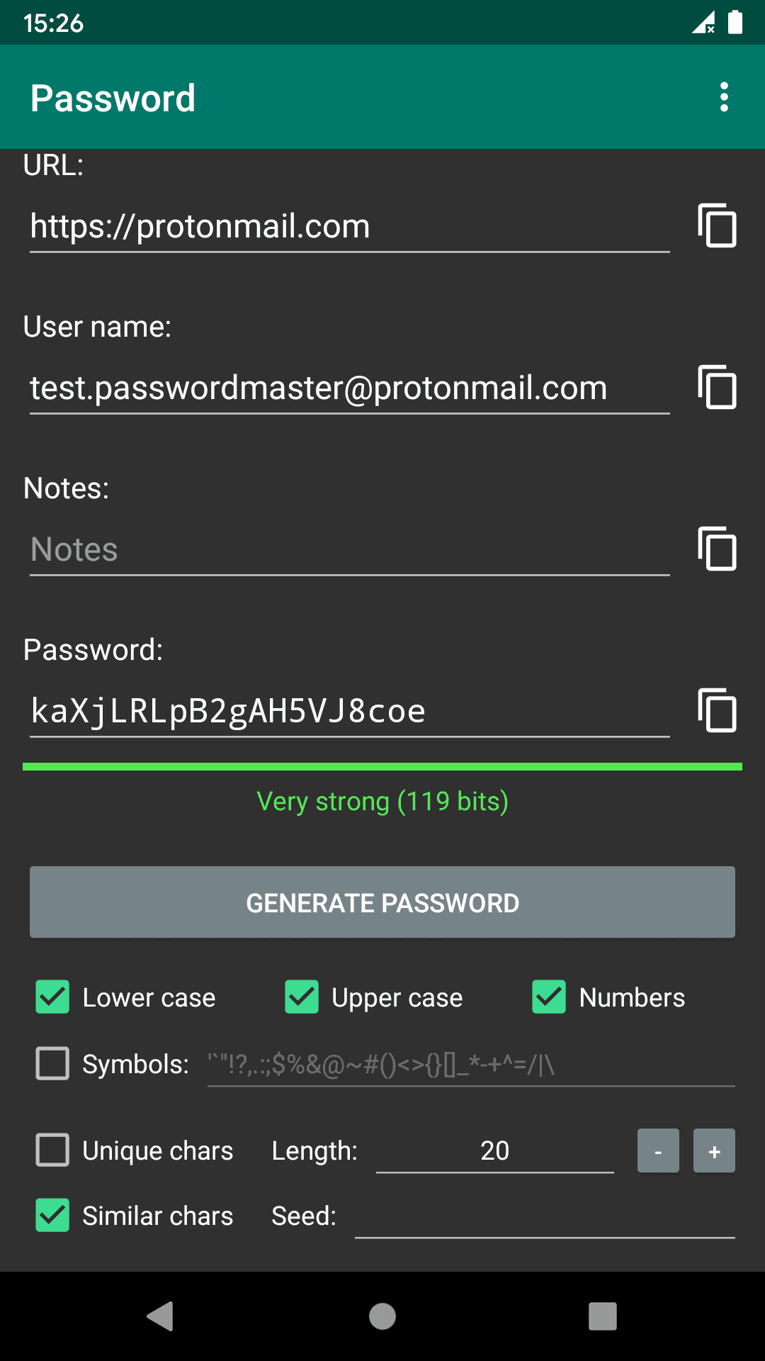 Скриншот 4 — Password Master