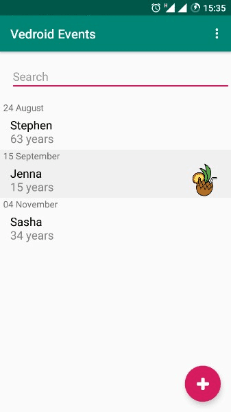 Скриншот 1 — Vedroid Events