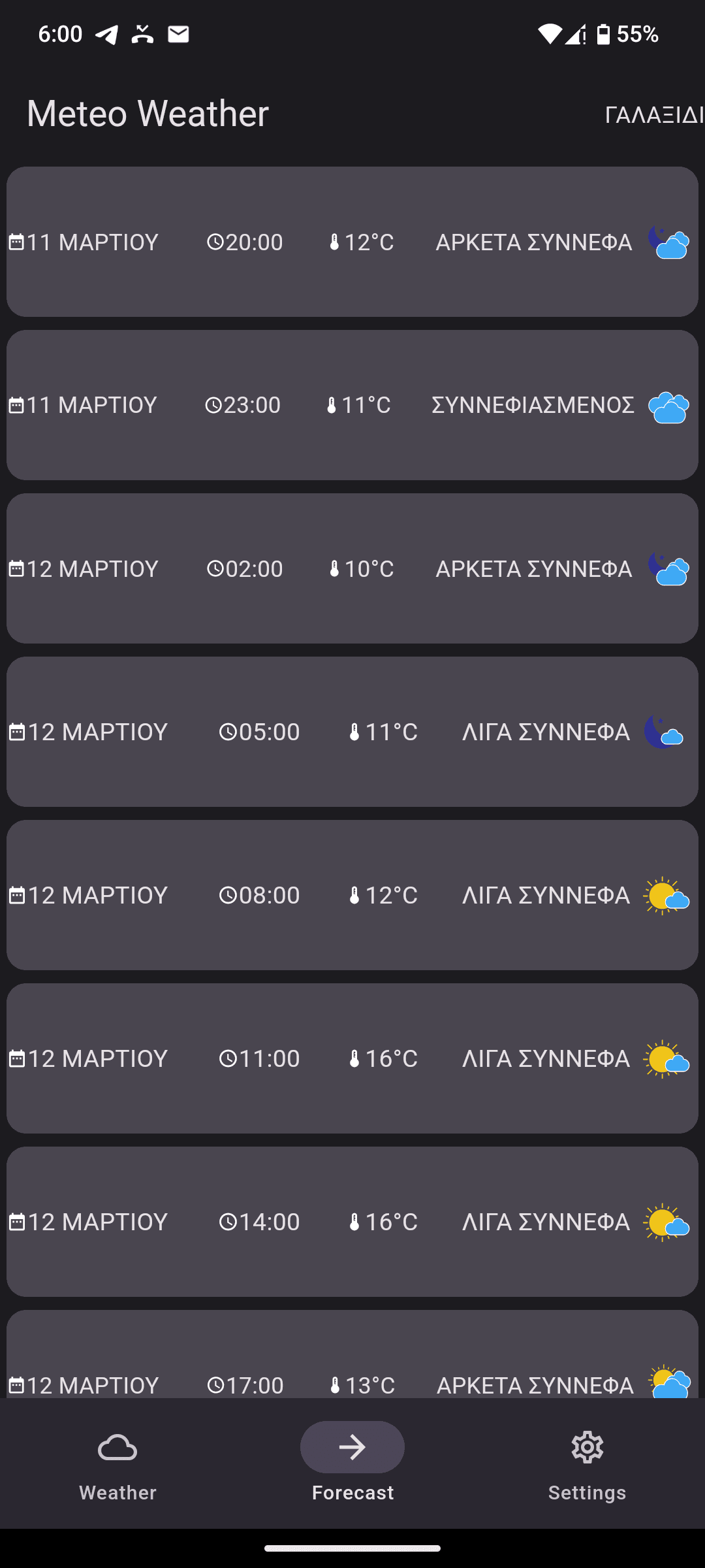 Скриншот 2 — Meteo Weather Greece