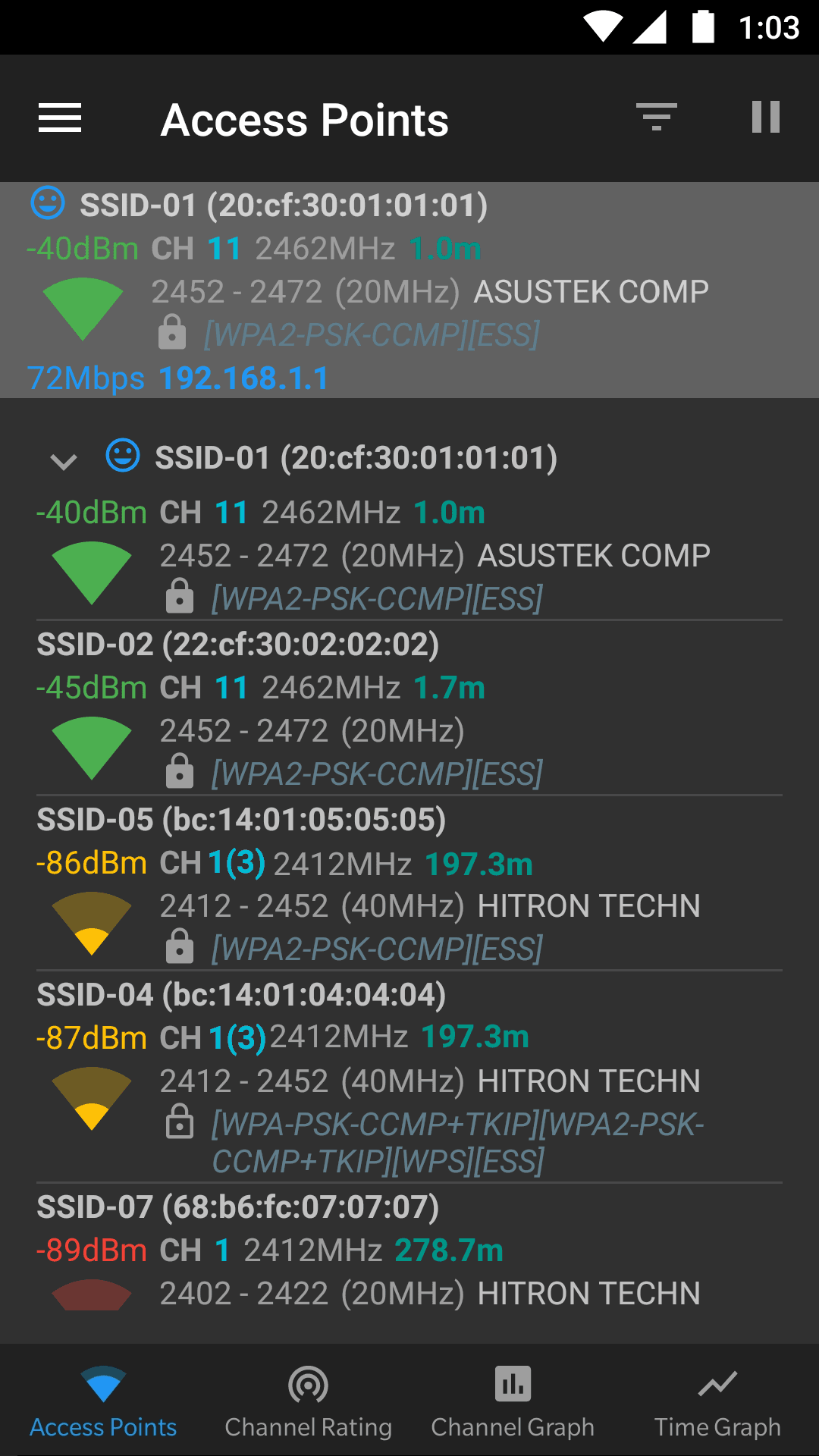Скриншот 2 — WiFiAnalyzer