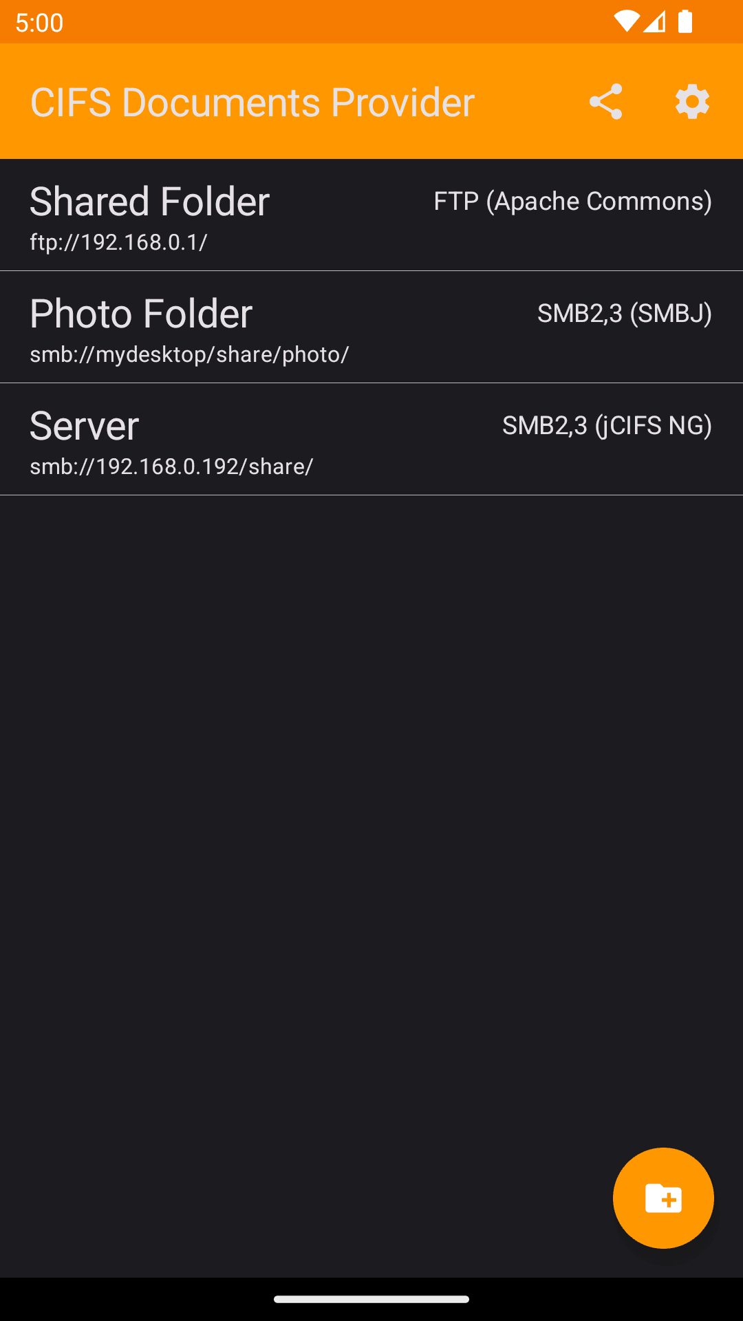 Скриншот 1 — CIFS Documents Provider