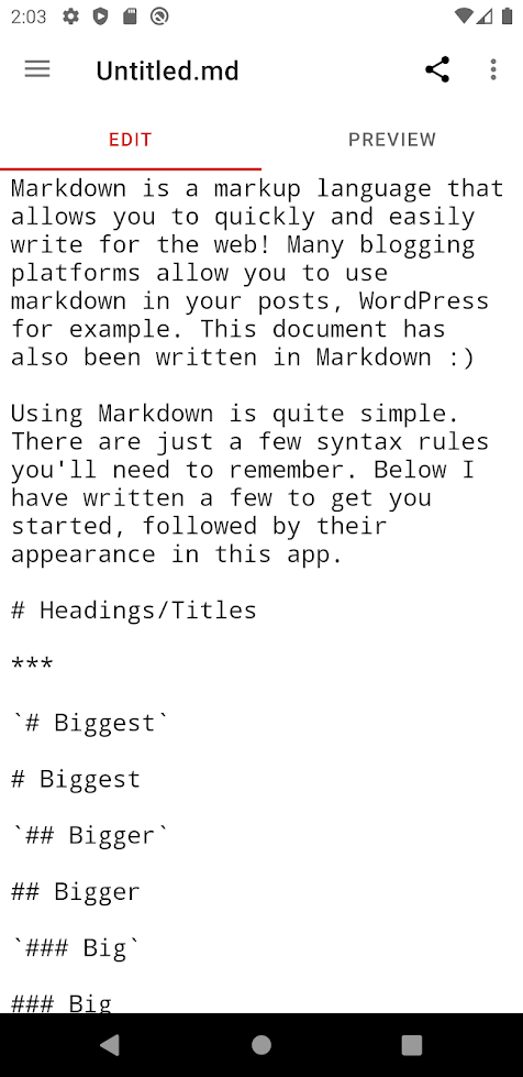 Скриншот 1 — SimpleMarkdown