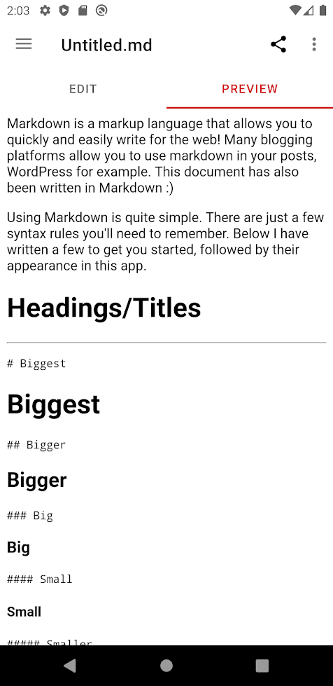 Скриншот 2 — SimpleMarkdown