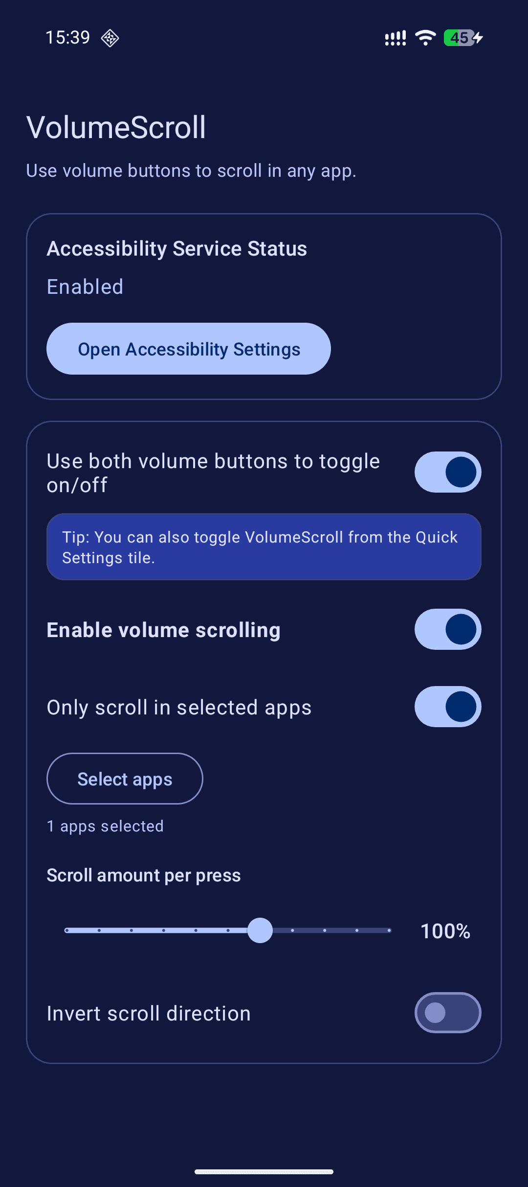 Скриншот 2 — VolumeScroll