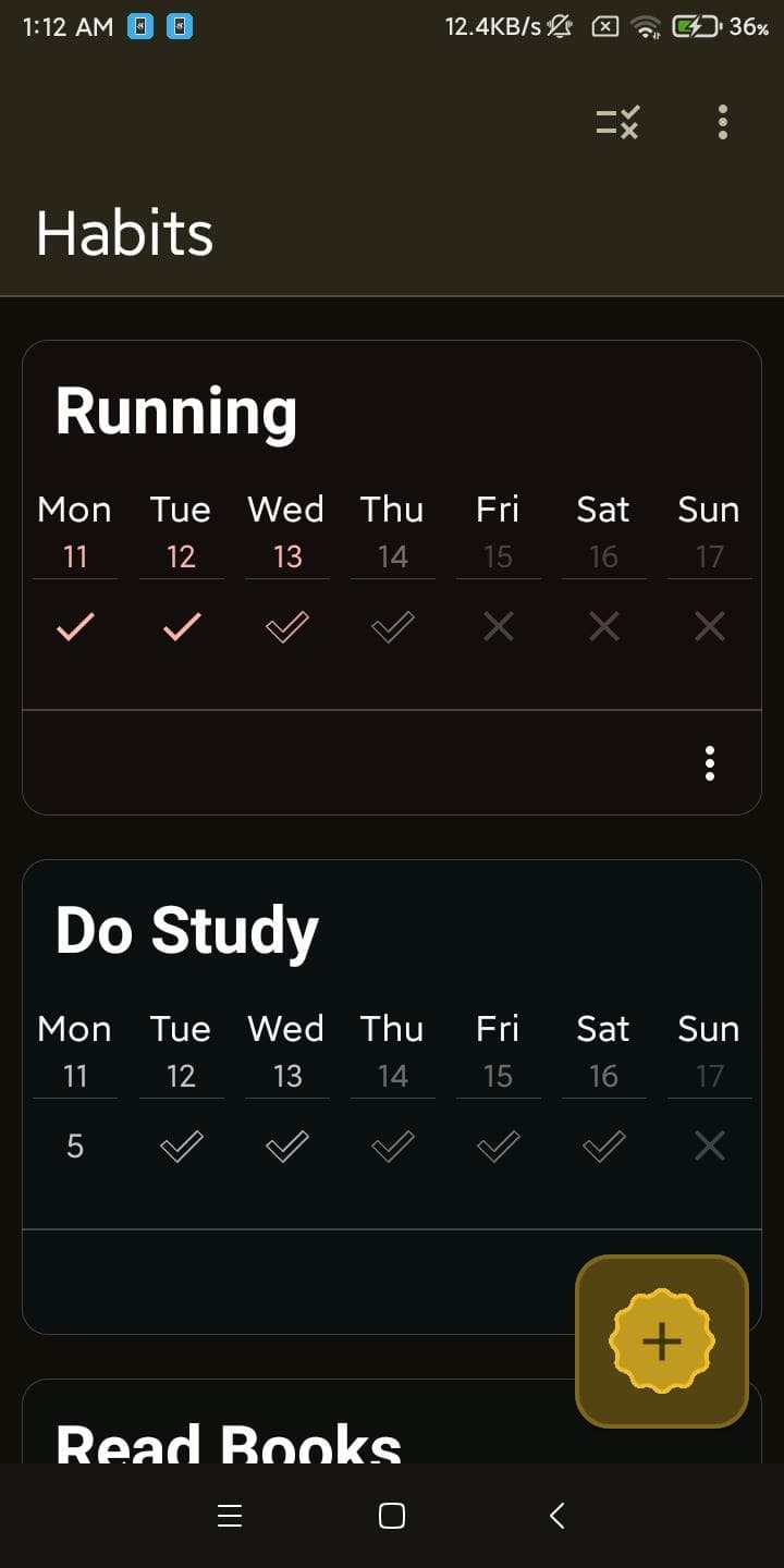 Скриншот 1 — YA Habit Tracker