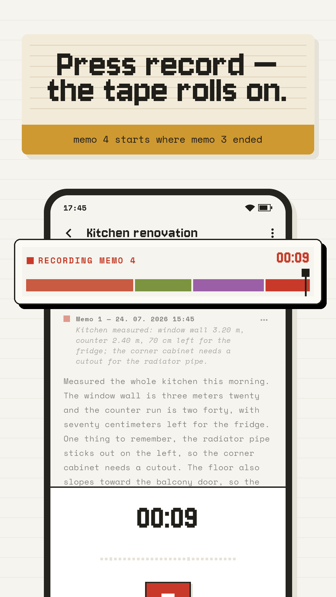 Скриншот 4 — Diktafon: Voice Memos on Tape