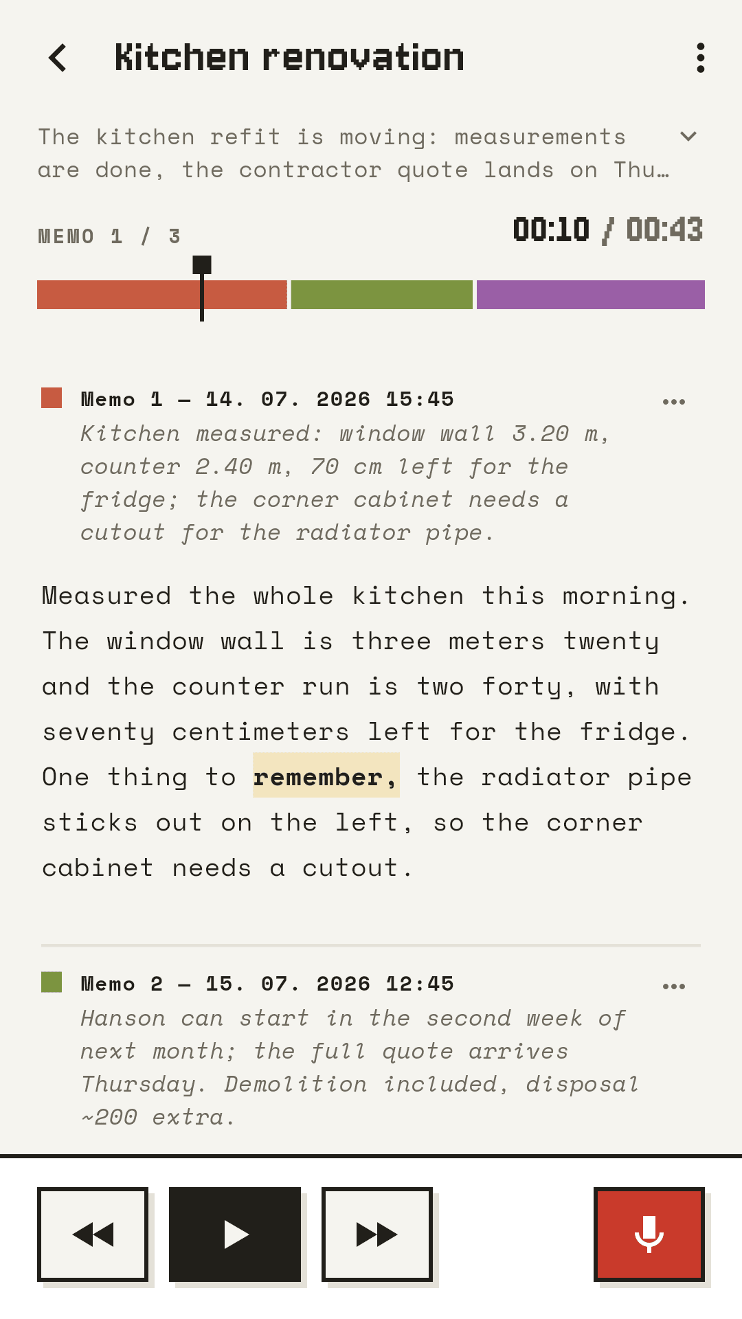 Скриншот 5 — Diktafon: Voice Memos on Tape