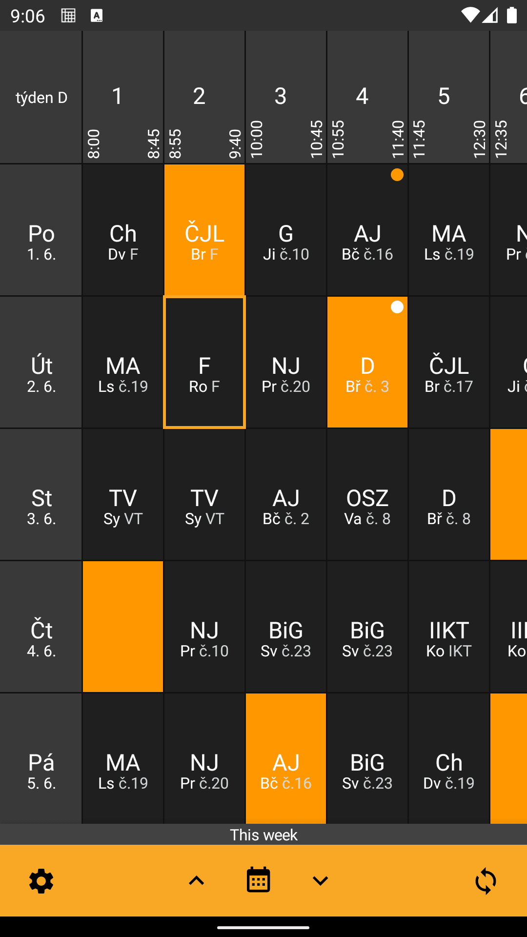Скриншот 4 — Better Schedule (Bakaláři)